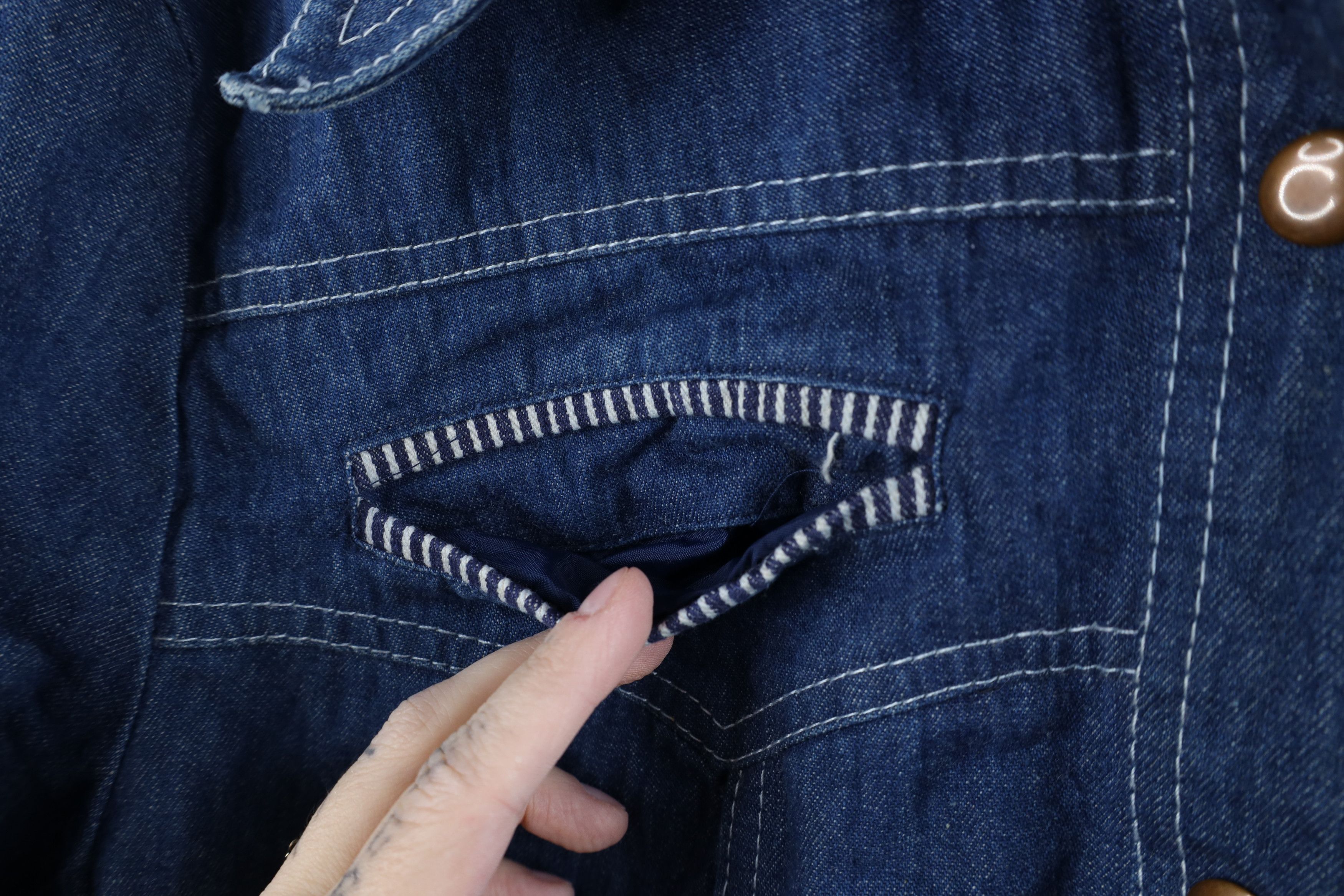 Vintage Vintage 70s Streetwear Belted Lined Denim Jean Jacket Blue Size XL / US 12-14 / IT 48-50 - 4 Thumbnail