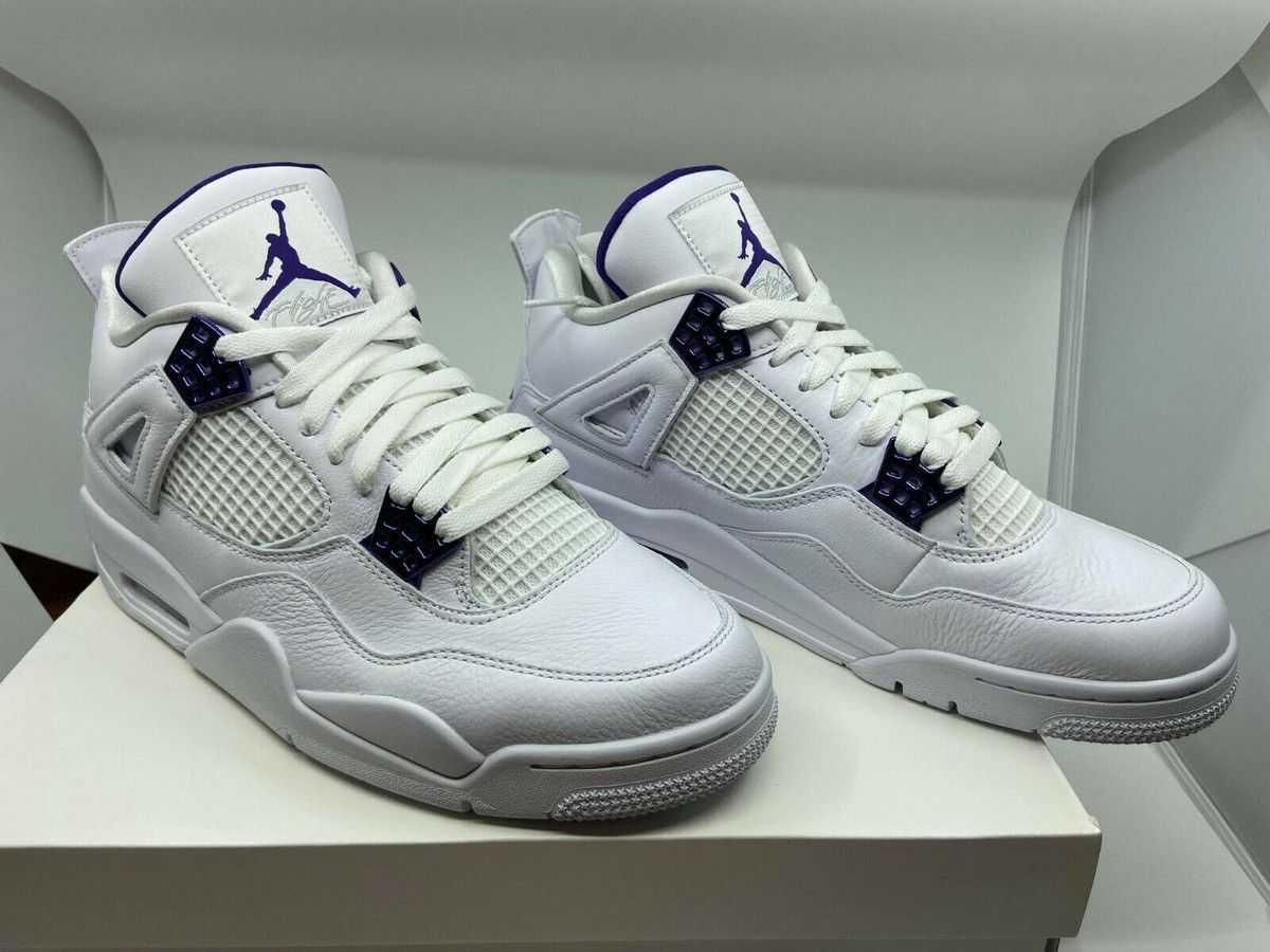 Jordan Brand × Nike Jordan 4 Retro Metallic Purple (Box Included) Size US 11 / EU 44 - 1 Thumbnail