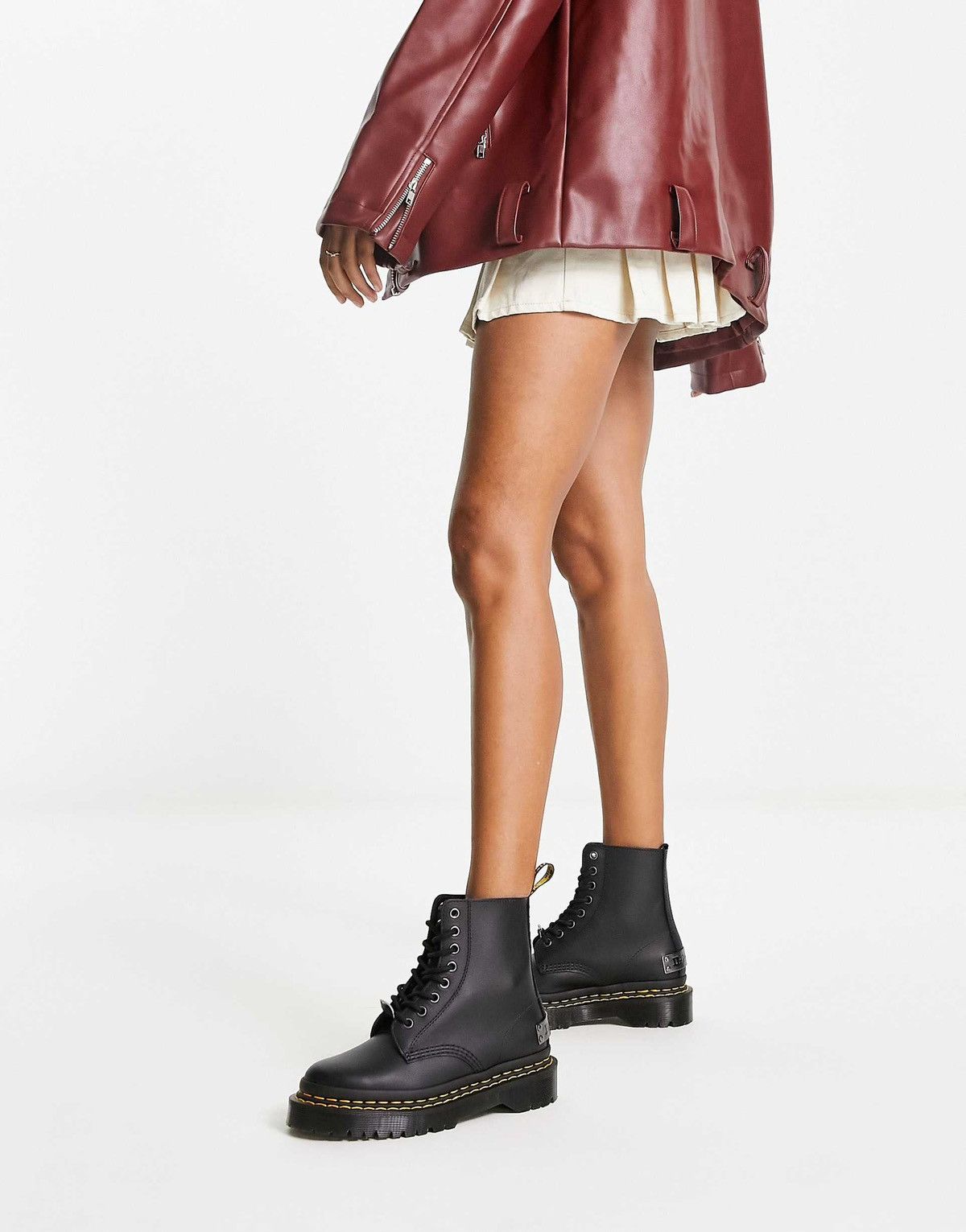 Dr. Martens RARE! Dr Martens 1460 Bex Double Stitch 8 Eye Boots, Black Size US 6 / IT 36 - 8 Thumbnail