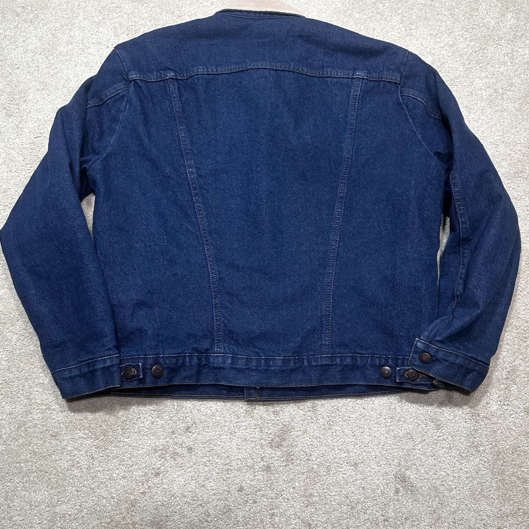 Wrangler VINTAGE Wrangler Western Denim Jacket Mens 40 Blue Corduroy Collar Lined Blanket 74260PW Jacket Size US XXS / EU 40 - 2 Thumbnail