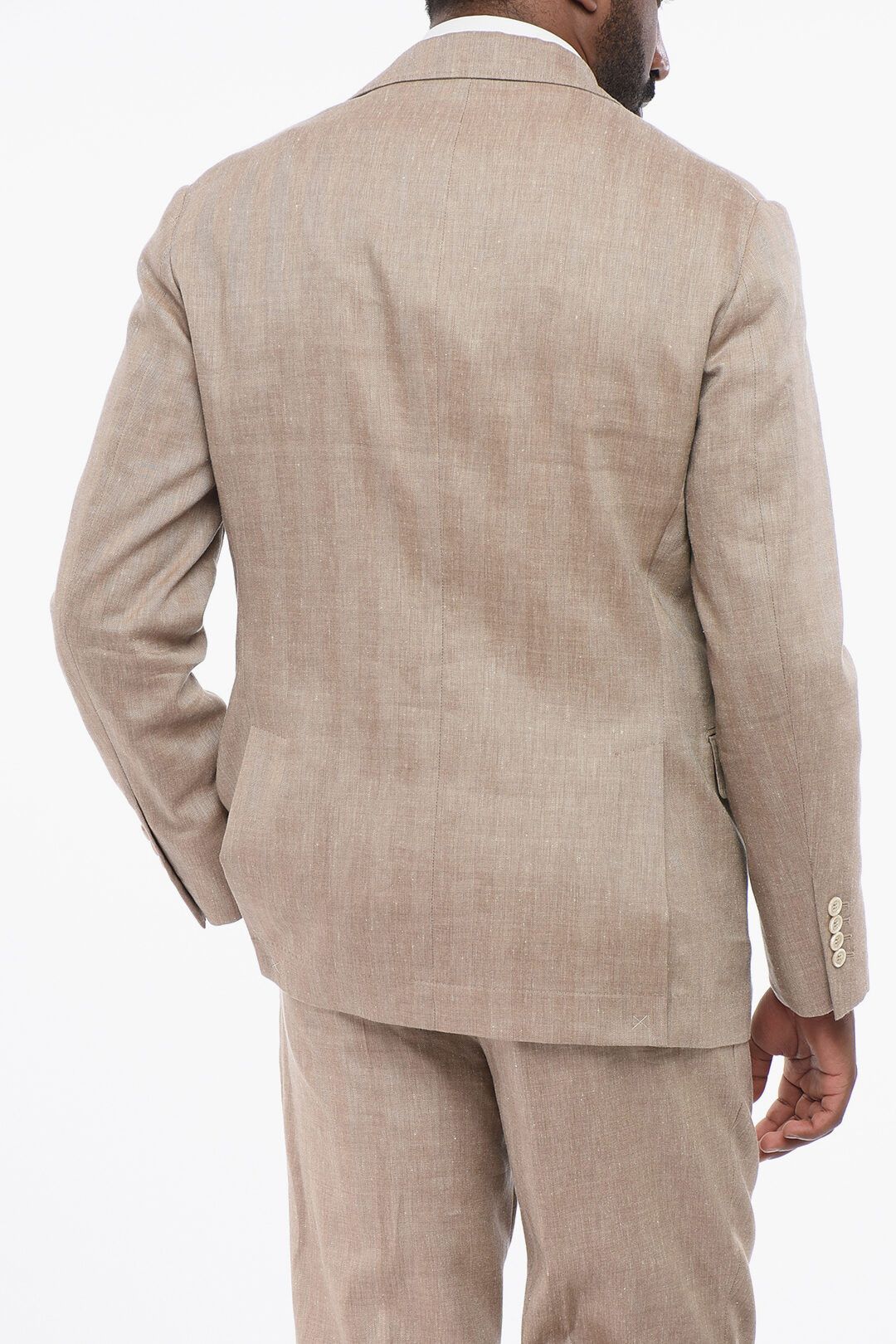 Brunello Cucinelli og1mm0725 Linen Blend Suit in Beige Size US XL / EU 56 / 4 - 5 Thumbnail