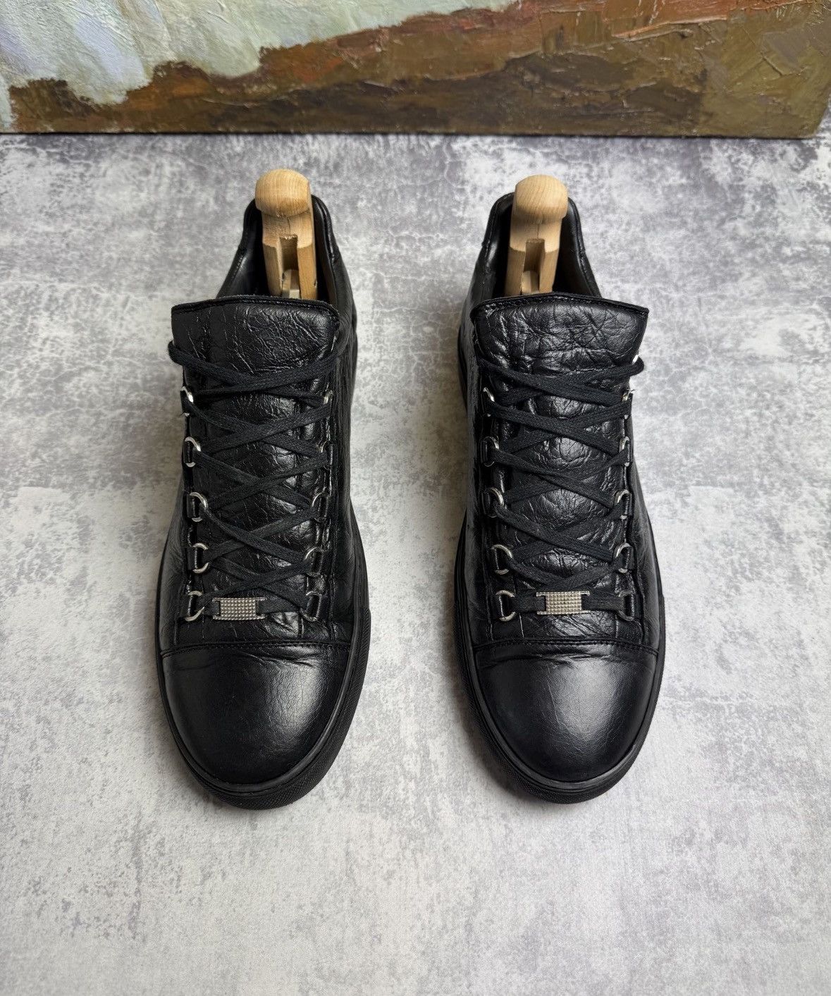 Balenciaga leather trainers hotsell