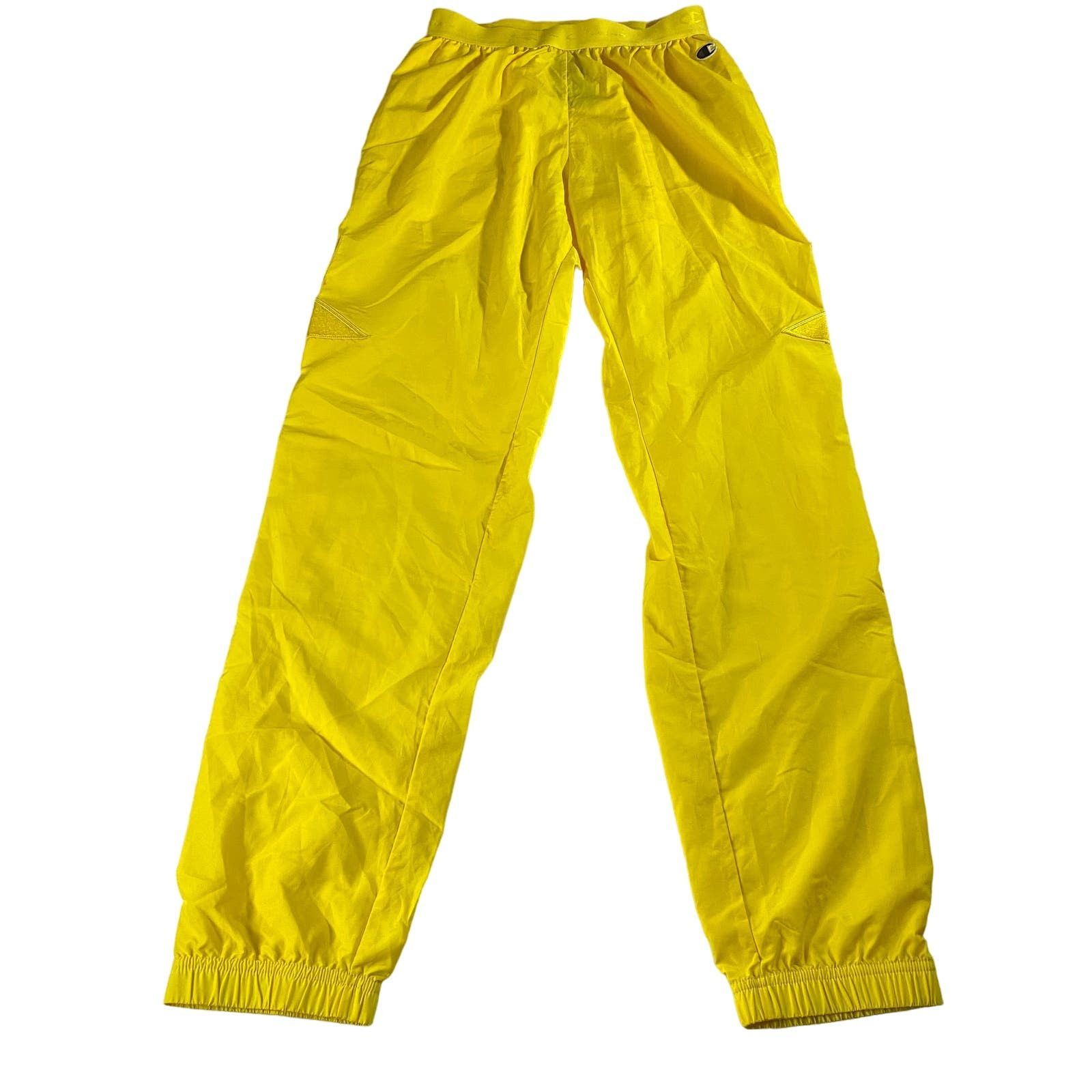 image of Rick Owens X Champion Pentagon Nylon Track Pants Men's Small in Yellow (Size 30)