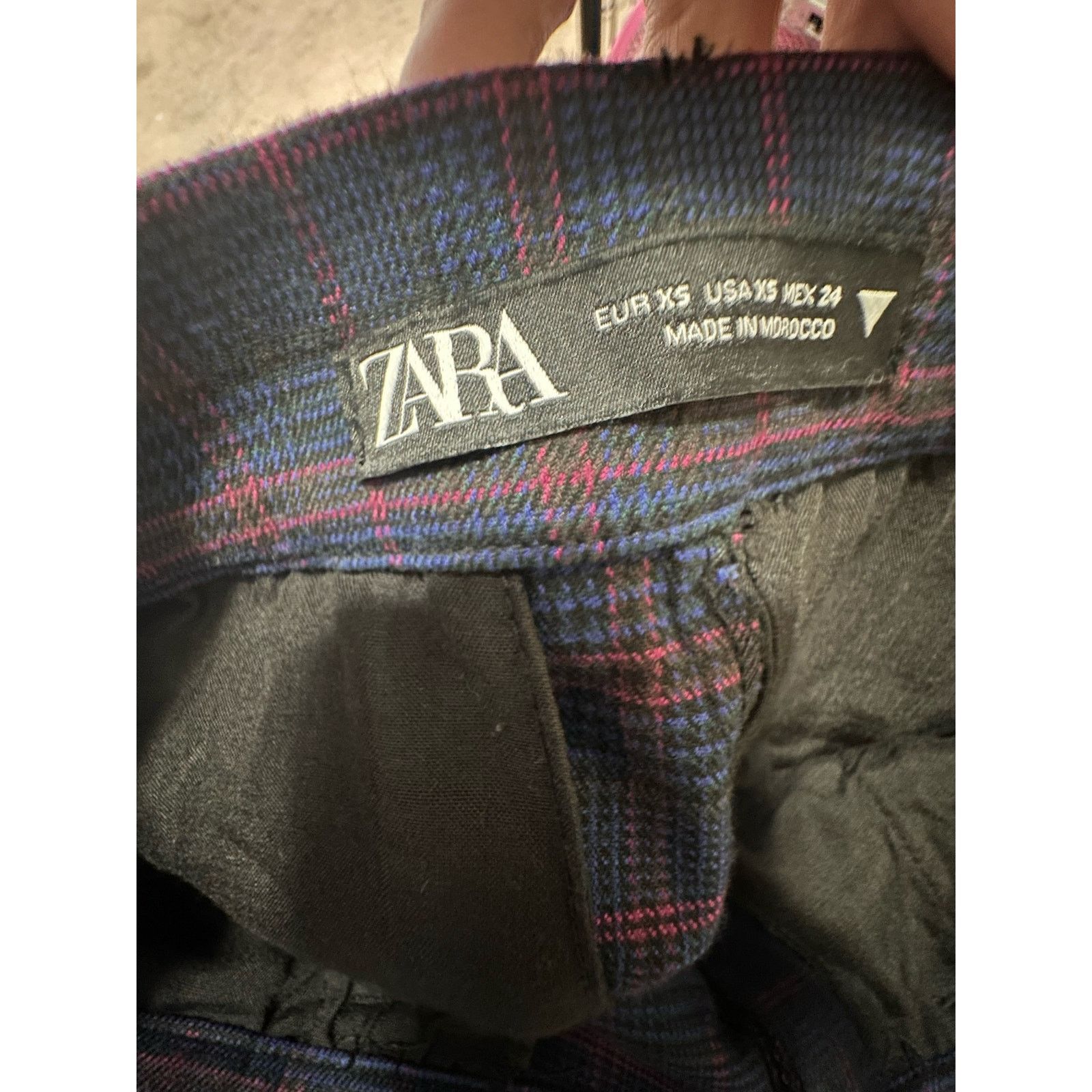 Zara Zara blue plaid wide leg pleated pants size XS Size 26" / US 2 / IT 38 - 3 Thumbnail