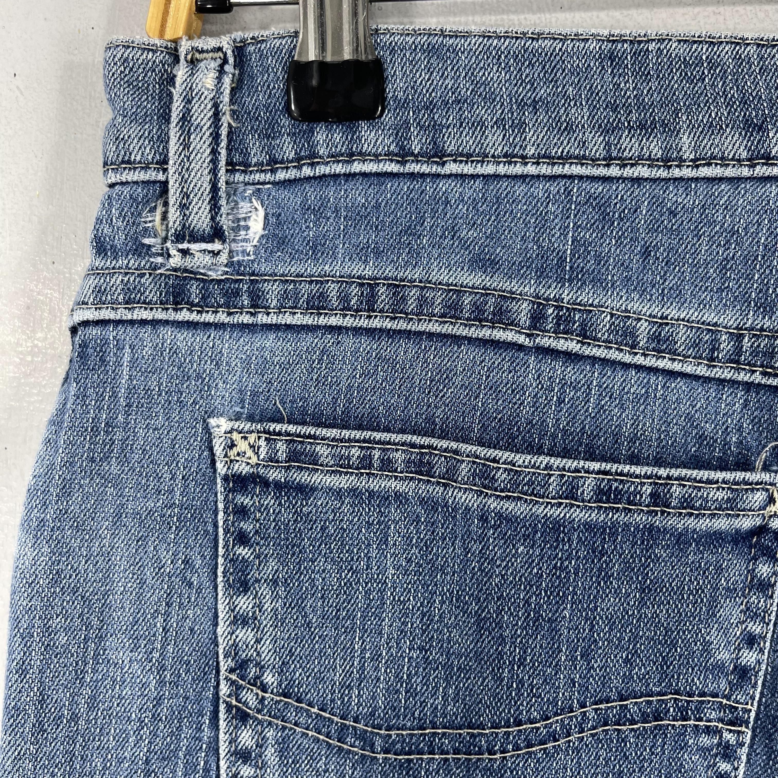 Lee × Vintage Size 30 Vintage Lee Uneven Faded Bootcut Reconstruct Jeans Size 30" / US 8 / IT 44 - 8 Thumbnail
