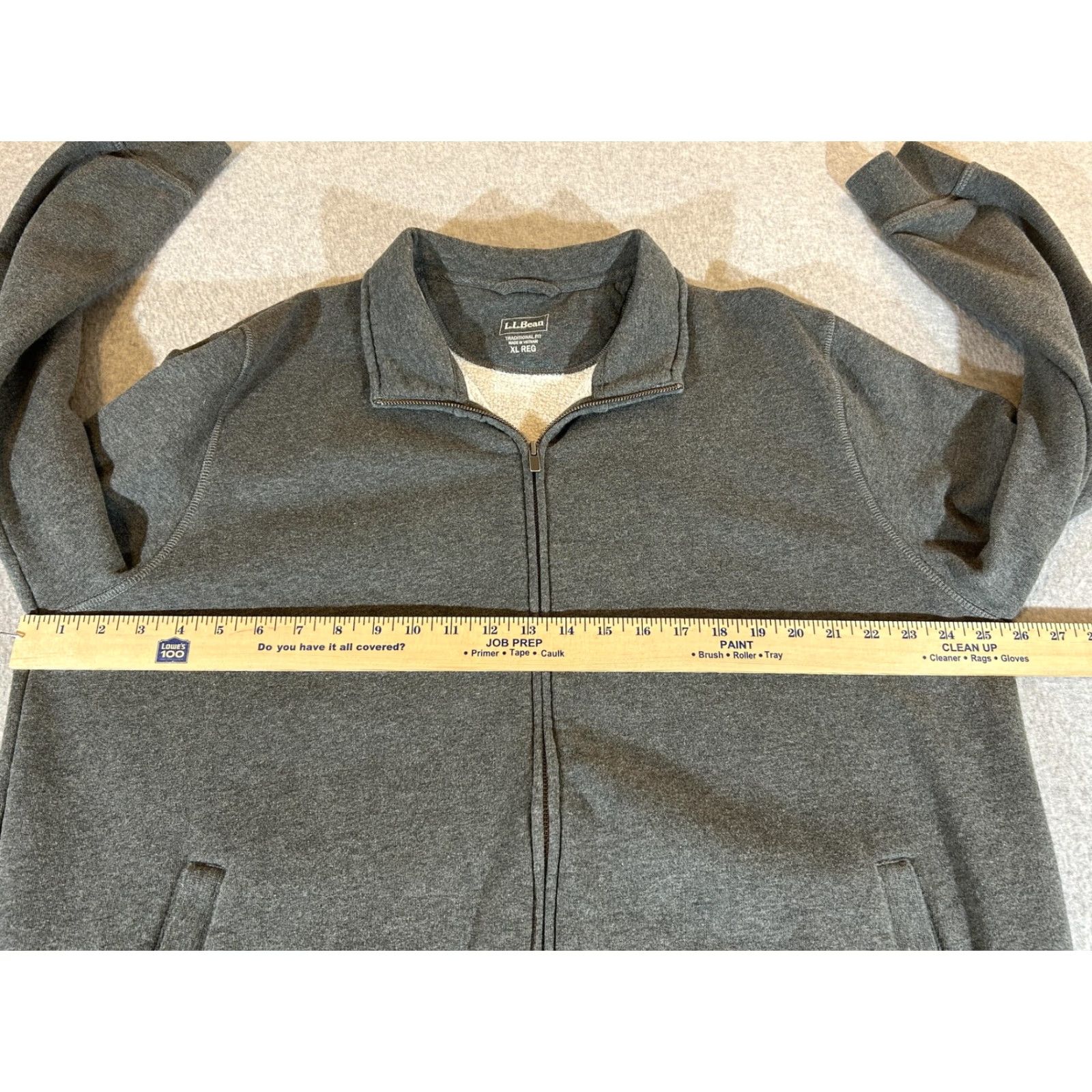 Vintage LL Bean Jacket Mens XL Gray Full Zip Fleece Lined Sweatshirt Traditional Fit Size US XL / EU 56 / 4 - 4 Thumbnail