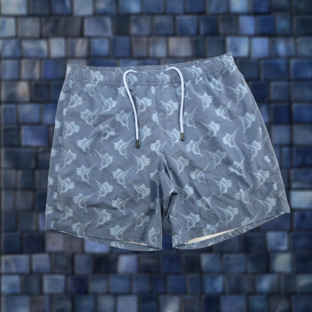 Vintage LRD Performance Swim Shorts Mens Size L Blue Marlin Lined Drawstring Beach Dad Size US 33 - 1 Thumbnail