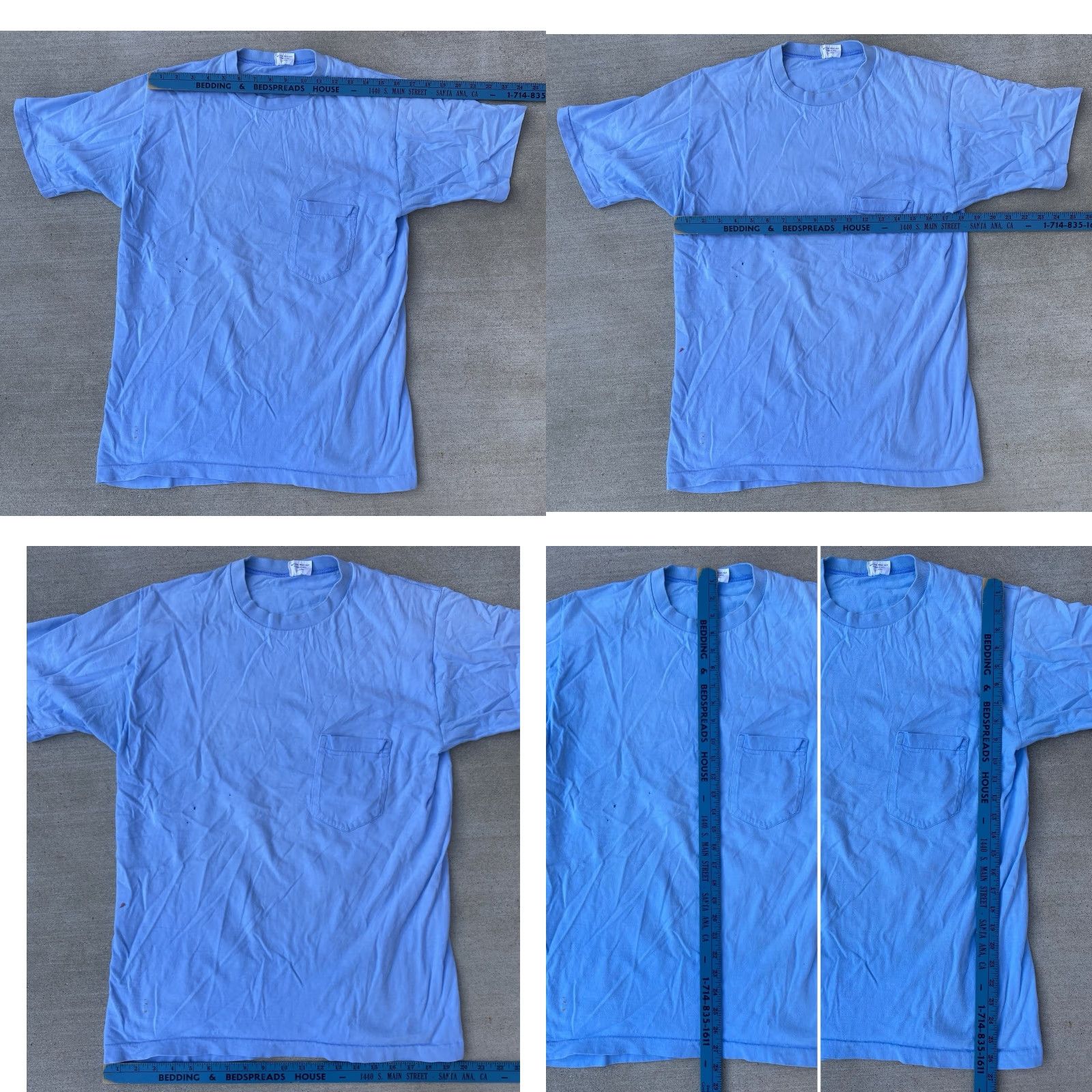 Vintage VINTAGE Royal Klad T-Shirt Pocket Tee Blue Cotton Short Sleeve L Mens Distressed Fade Holes Stain Stamp RN 5986 Size US L / EU 52-54 / 3 - 11 Thumbnail