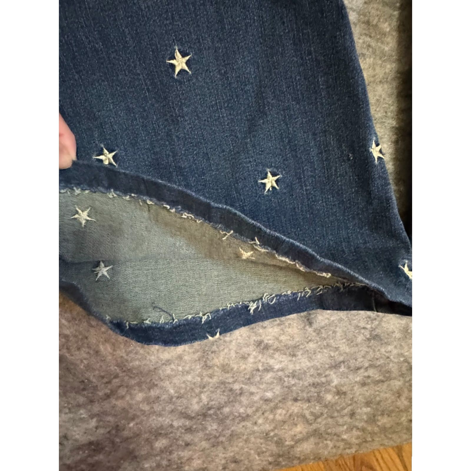 Vintage Judy Blue Women's Ultra High Rise Stars Jeans Flared 3/26 Denim Blue 5-Pocket Gunmetal Logo Belt Loops Regular Stretch Vintage: No Size 26" / US 2 / IT 38 - 3 Thumbnail