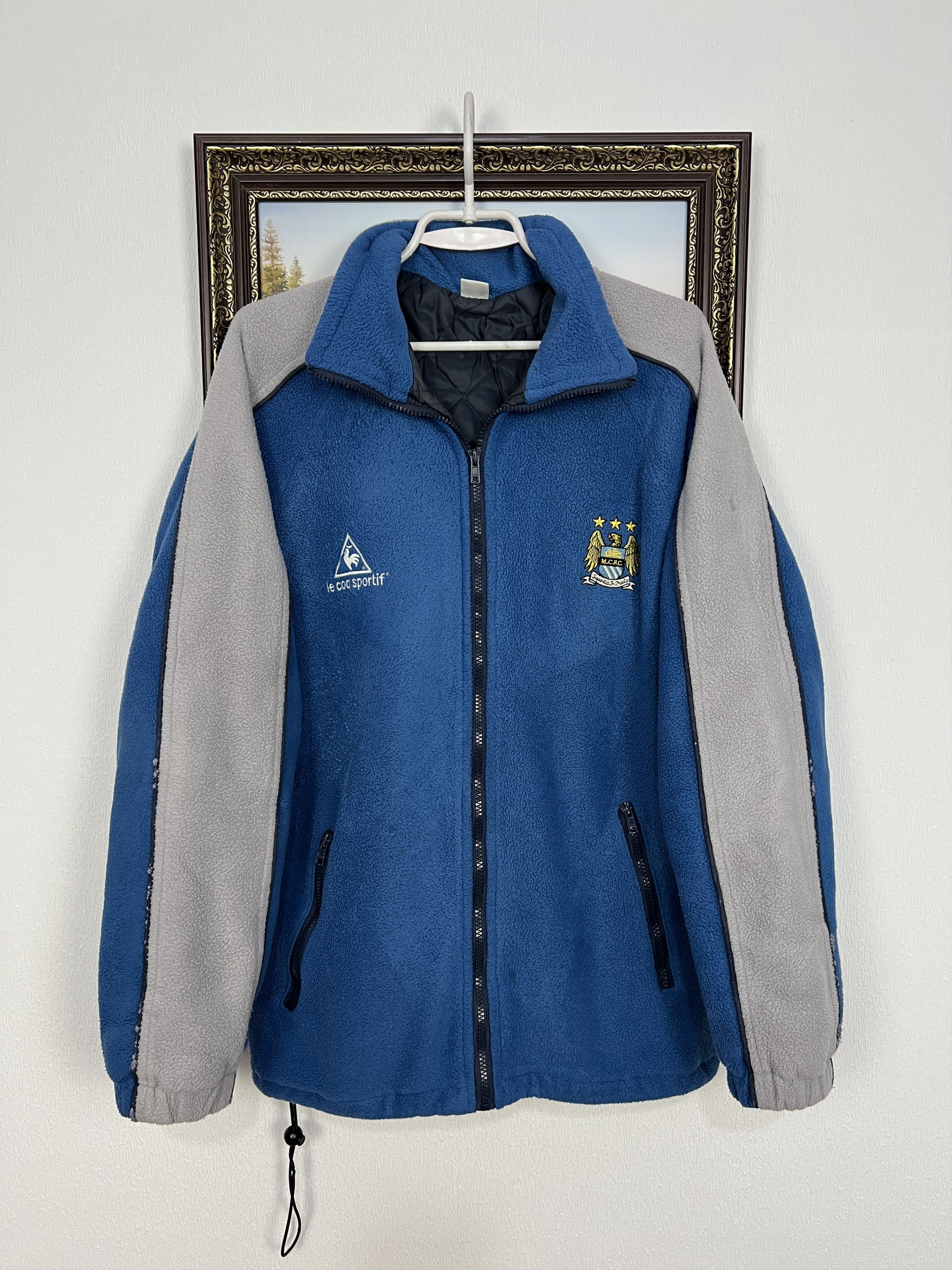 Adidas Vintage Manchester City Football Fleece Jacket Rare Size US M / EU 48-50 / 2 - 1 Thumbnail