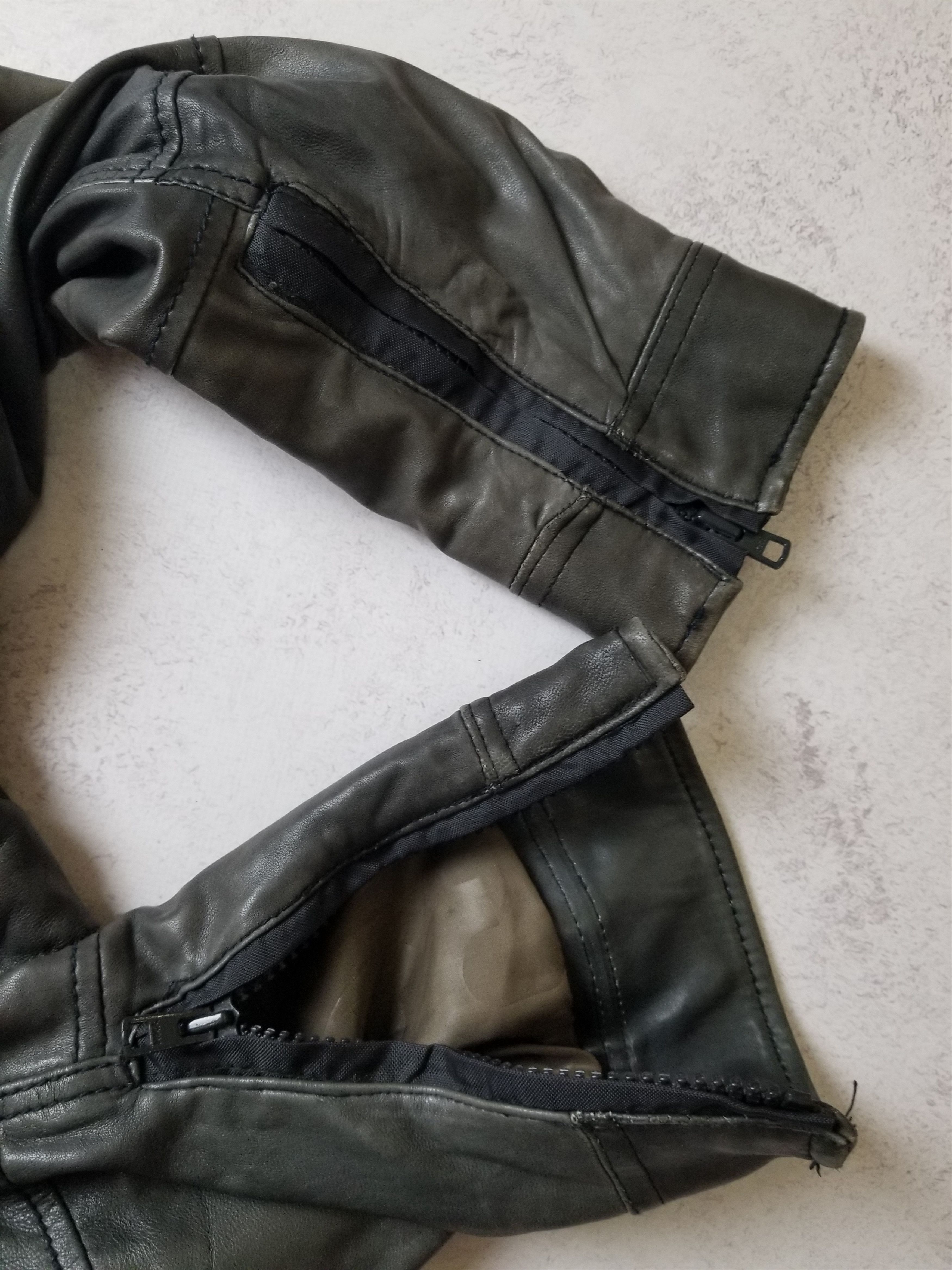 Diesel Diesel 100% Lamb Leather Biker Moto Style Hoodie Jacket Size US L / EU 52-54 / 3 - 6 Thumbnail