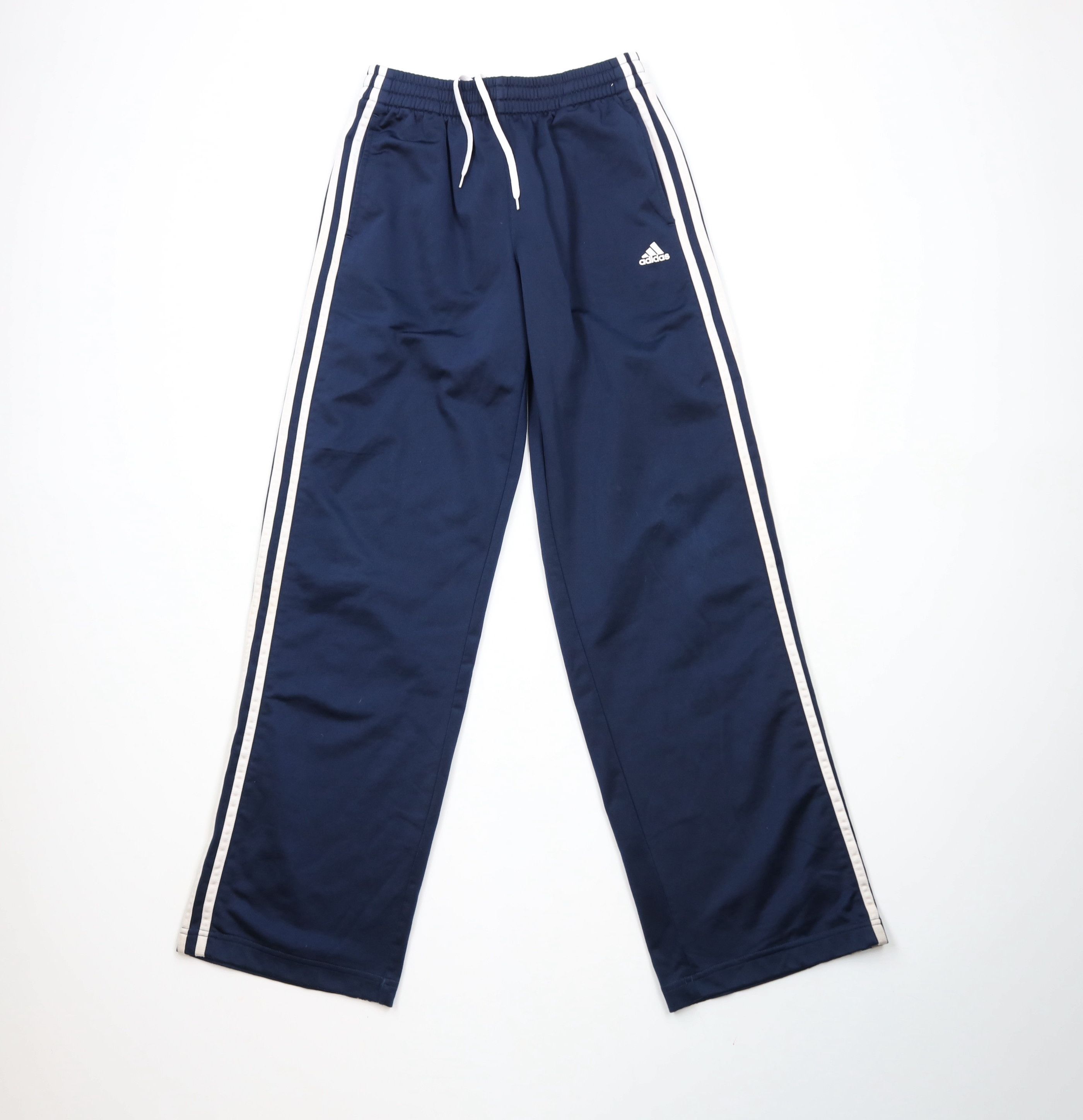 Adidas × Vintage Vintage Adidas Striped Wide Leg Sweatpants Pants Navy Blue Size US 34 / EU 50 - 1 Thumbnail