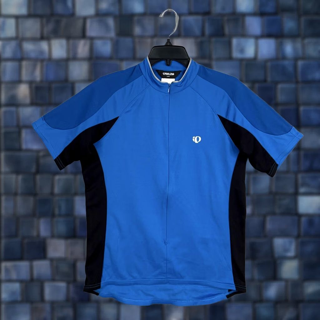 PEARL iZUMi Pearl Izumi Cycling Jersey Mens Large Blue Black Short Sleeve Bike Shirt Pocket Size US L / EU 52-54 / 3 - 1 Thumbnail