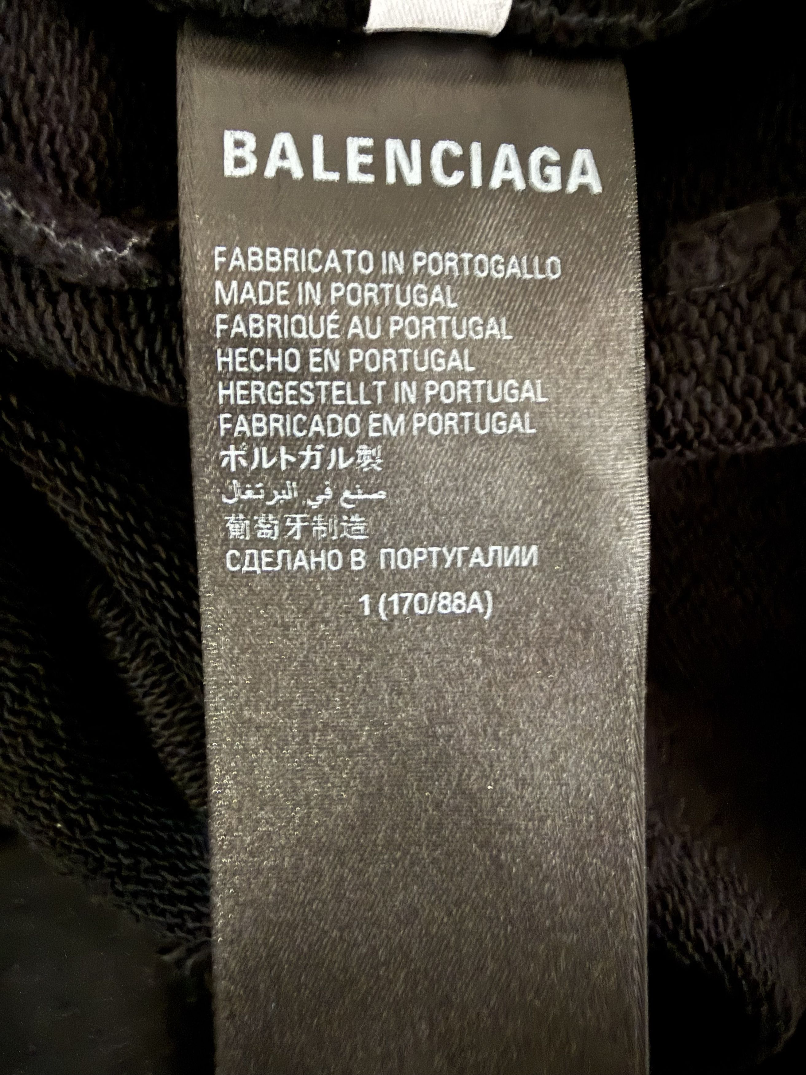 Balenciaga Oversized Distressed Printed Cotton-Jersey Hoodie Size US S / EU 44-46 / 1 - 18 Thumbnail