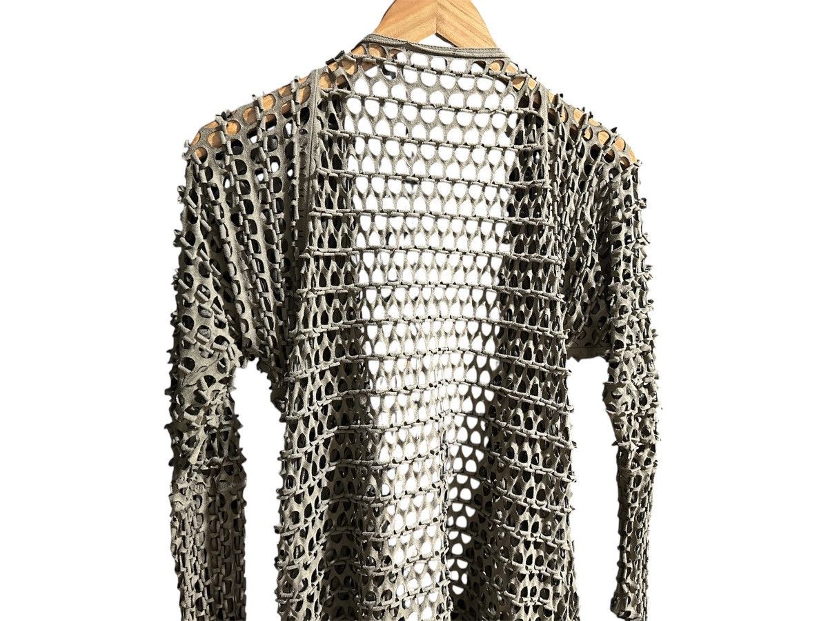 Japanese Brand 🔥Y2K Japanese Asymmetric Laser Cut Mesh Suede Cardigan Size US M / EU 48-50 / 2 - 5 Thumbnail