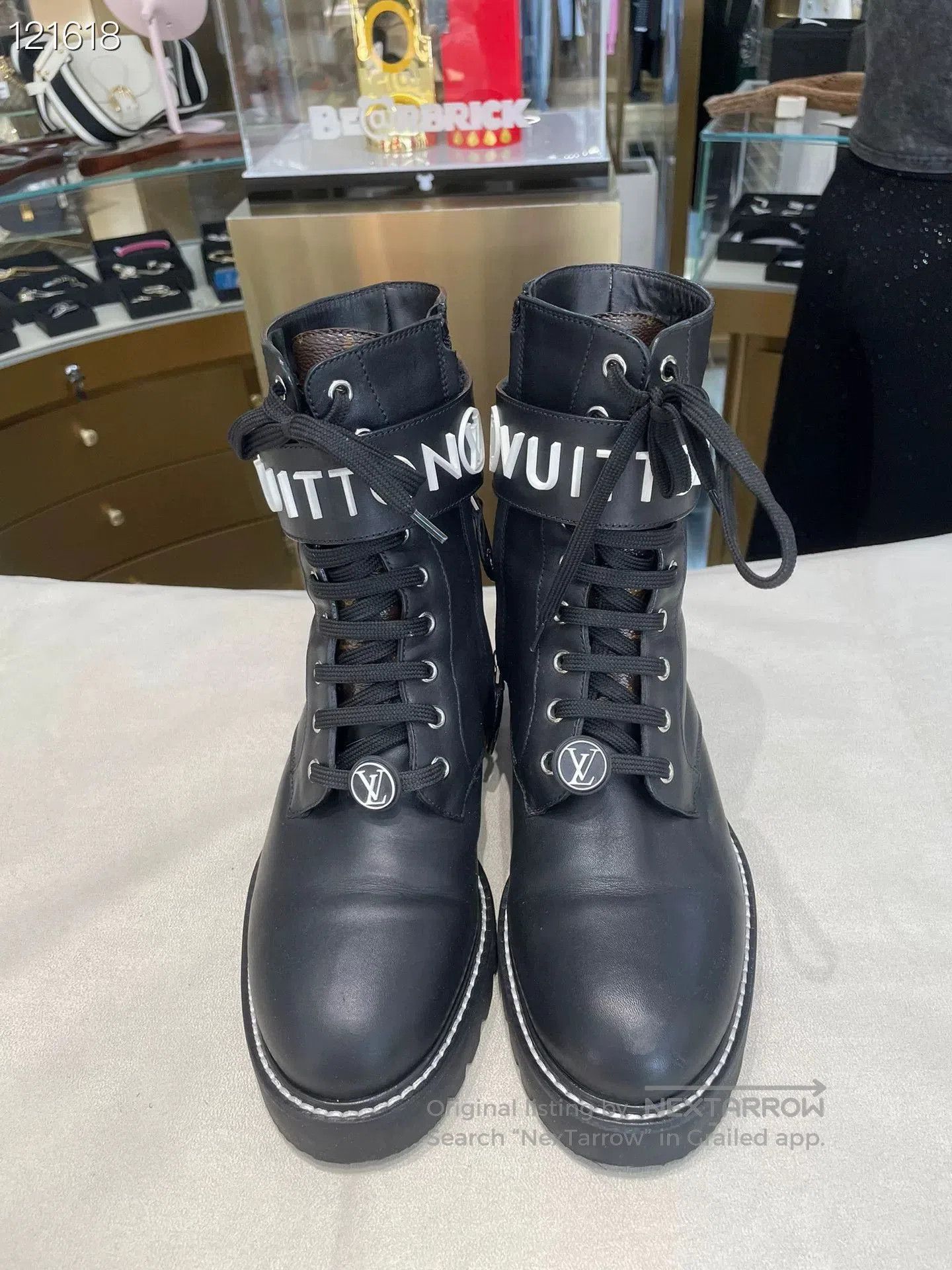 Louis Vuitton LV Women's Calf Leather Logo Martin Boots. Size US 8 / IT 38 - 1 Thumbnail