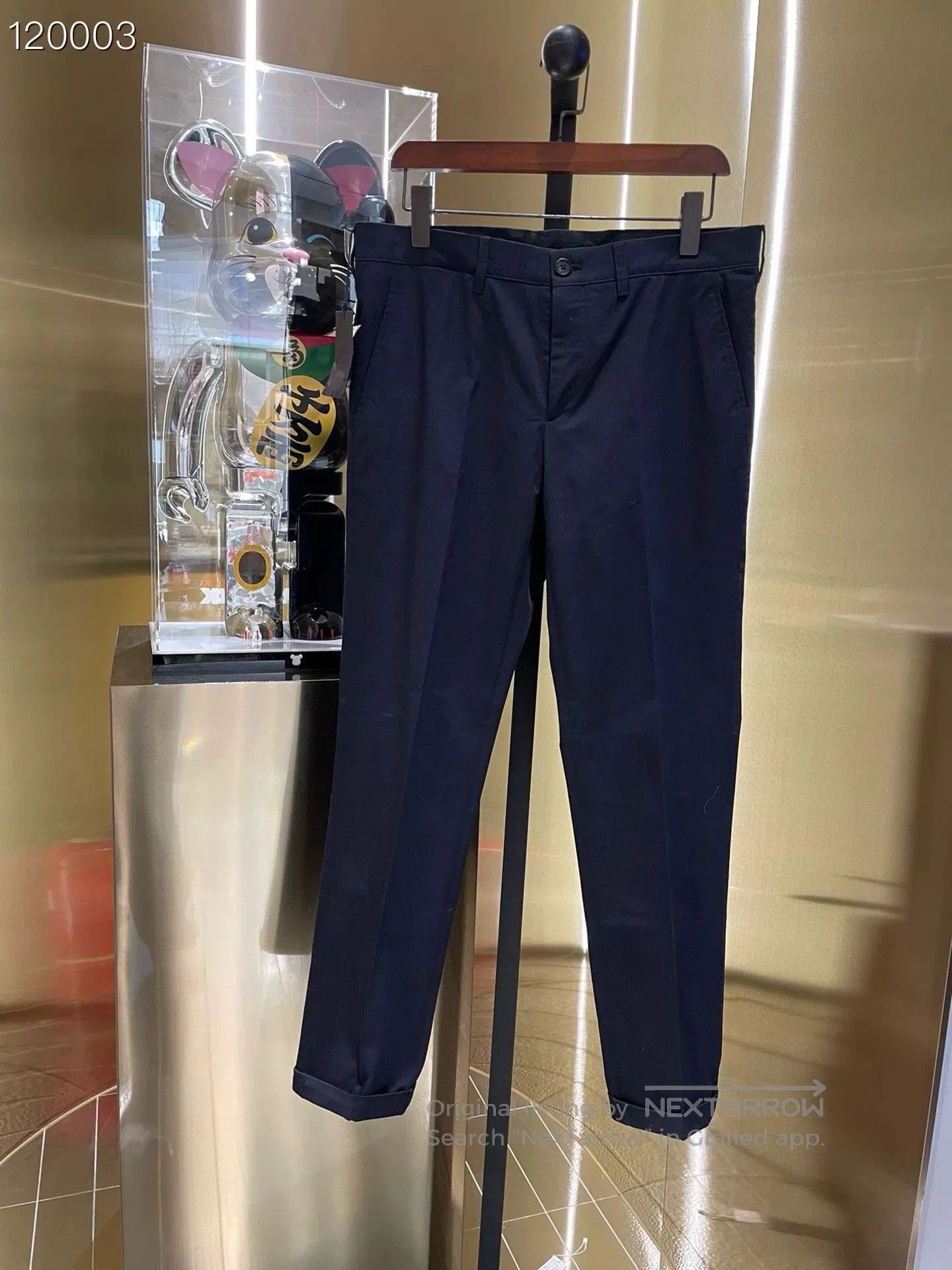 Prada Prada Dark Blue Wool Trousers Size 48. Size US 32 / EU 48 - 1 Thumbnail