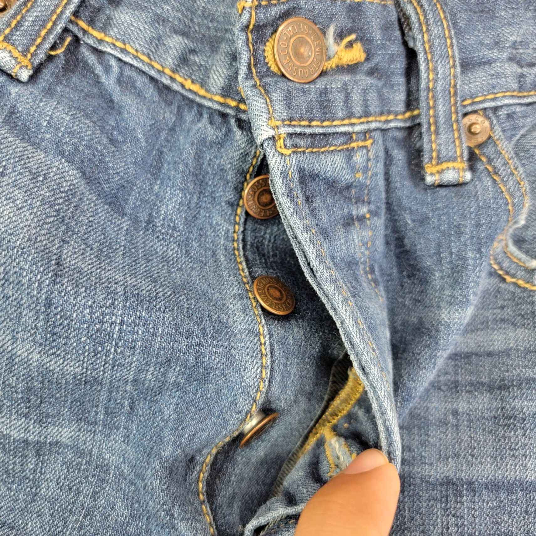 Levi's Levi's Jeans Mens 32x32 Blue 501 XX Denim Straight Medium Wash Distressed 5-Pocket USA Slim Regular Mens Size US 32 / EU 48 - 7 Thumbnail