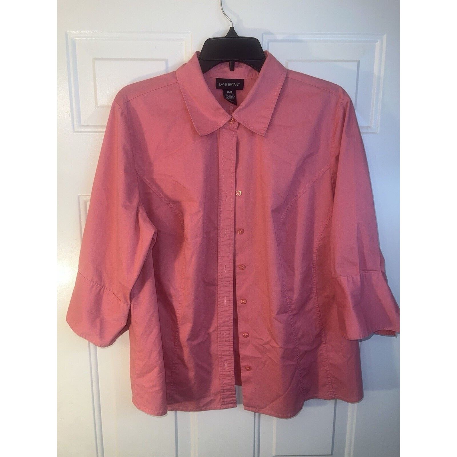 & Other Stories Lane Bryant Blouse Button Down Shirt Women's 14/16 Pink Size XL / US 12-14 / IT 48-50 - 3 Thumbnail