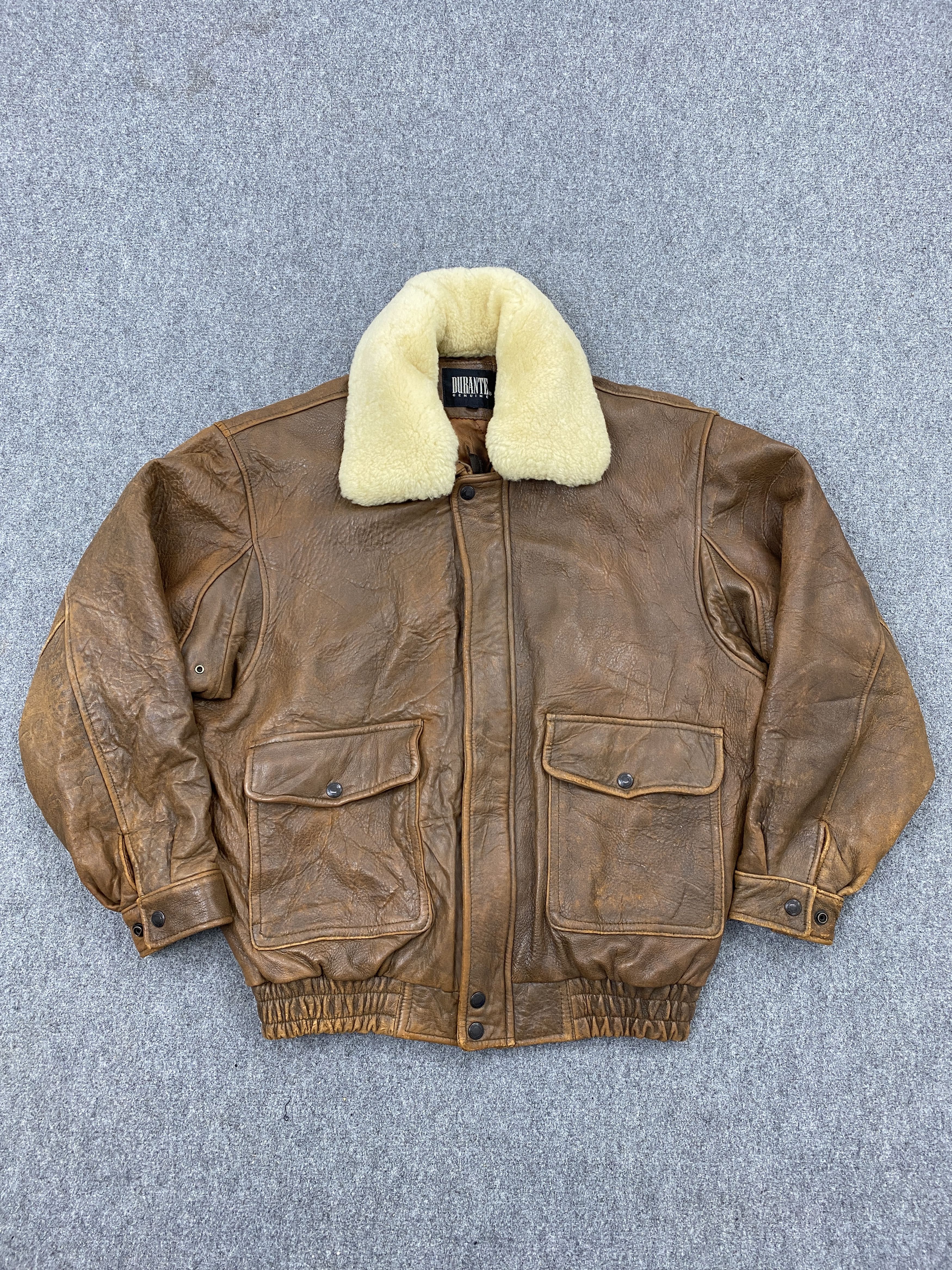 Vintage Vintage Durante Sherpa Collar Leather Jacket | Grailed