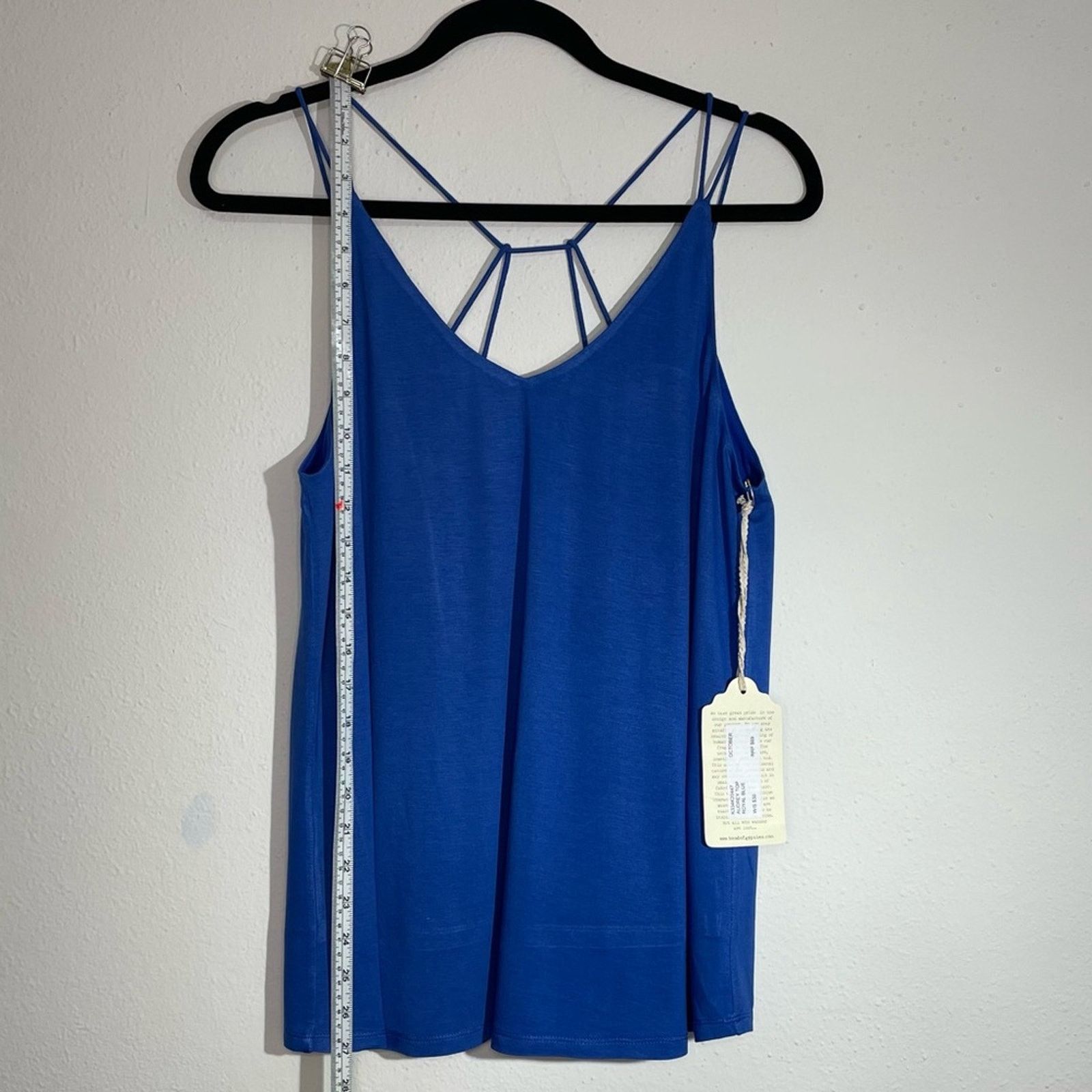 Other Band of Gypsies Blue V-Neck Strappy Back Tank Top Small NWT Size S / US 4 / IT 40 - 3 Thumbnail