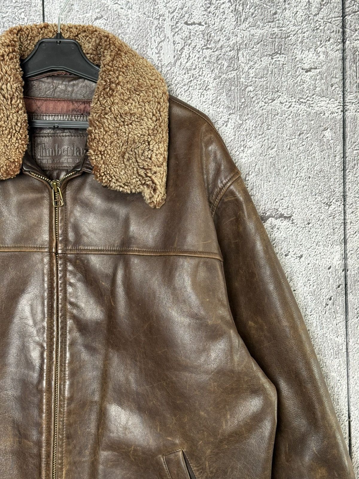 Timberland Vintage Timberland Leather Jacket Brown Shearling Collar Size US M / EU 48-50 / 2 - 8 Thumbnail
