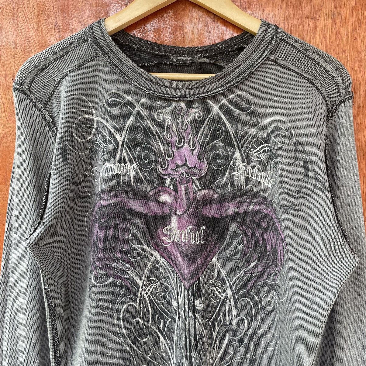 Affliction Vintage Y2K Affliction Tattoo Reversible Tee Shirt Size US XL / EU 56 / 4 - 7 Thumbnail