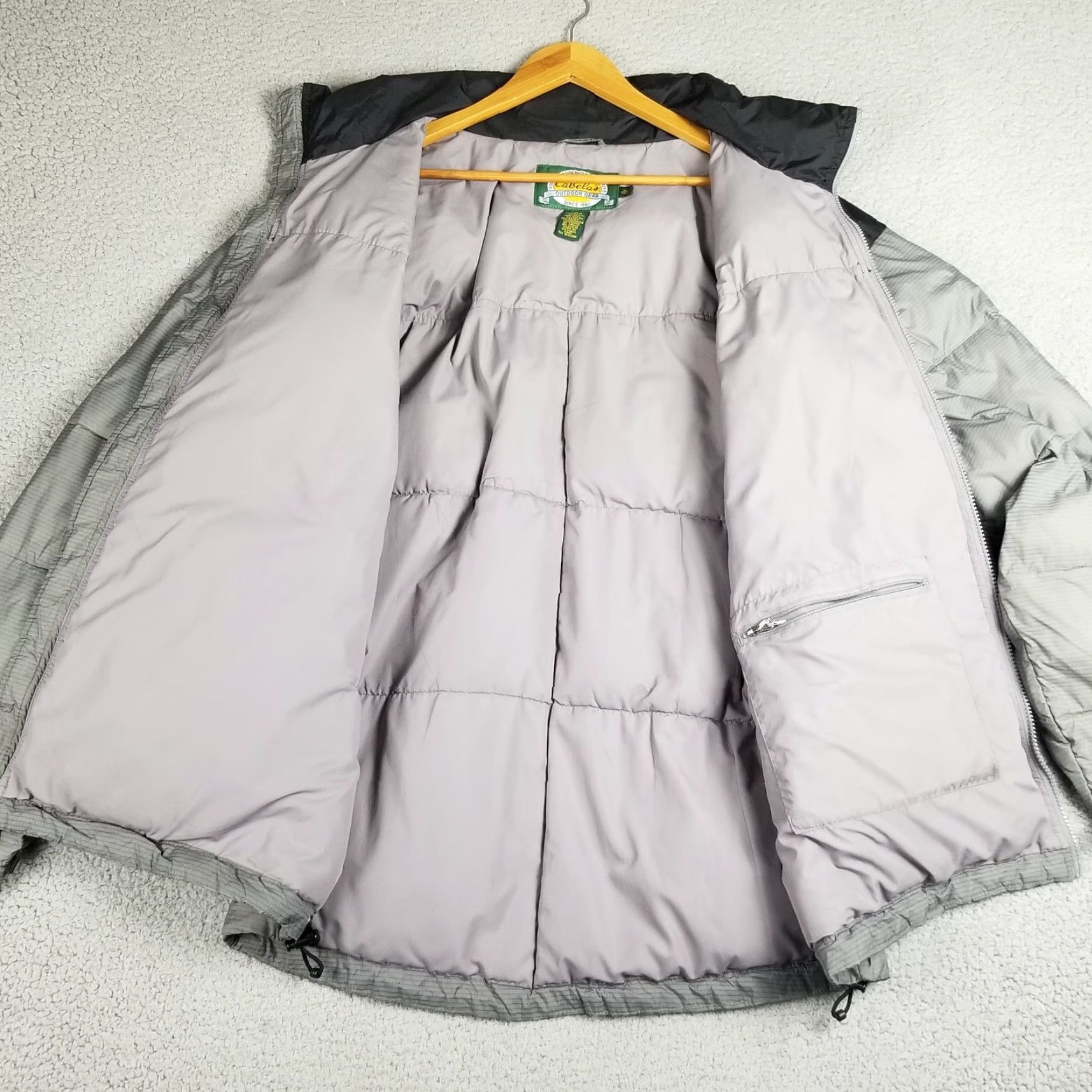 Vintage Cabela's Vintage Jacket Men XLT Puffer Nylon Rain Coat Full Zip Gray Black Winter Spring Fall Coat Style Rain Size US XL / EU 56 / 4 - 7 Thumbnail