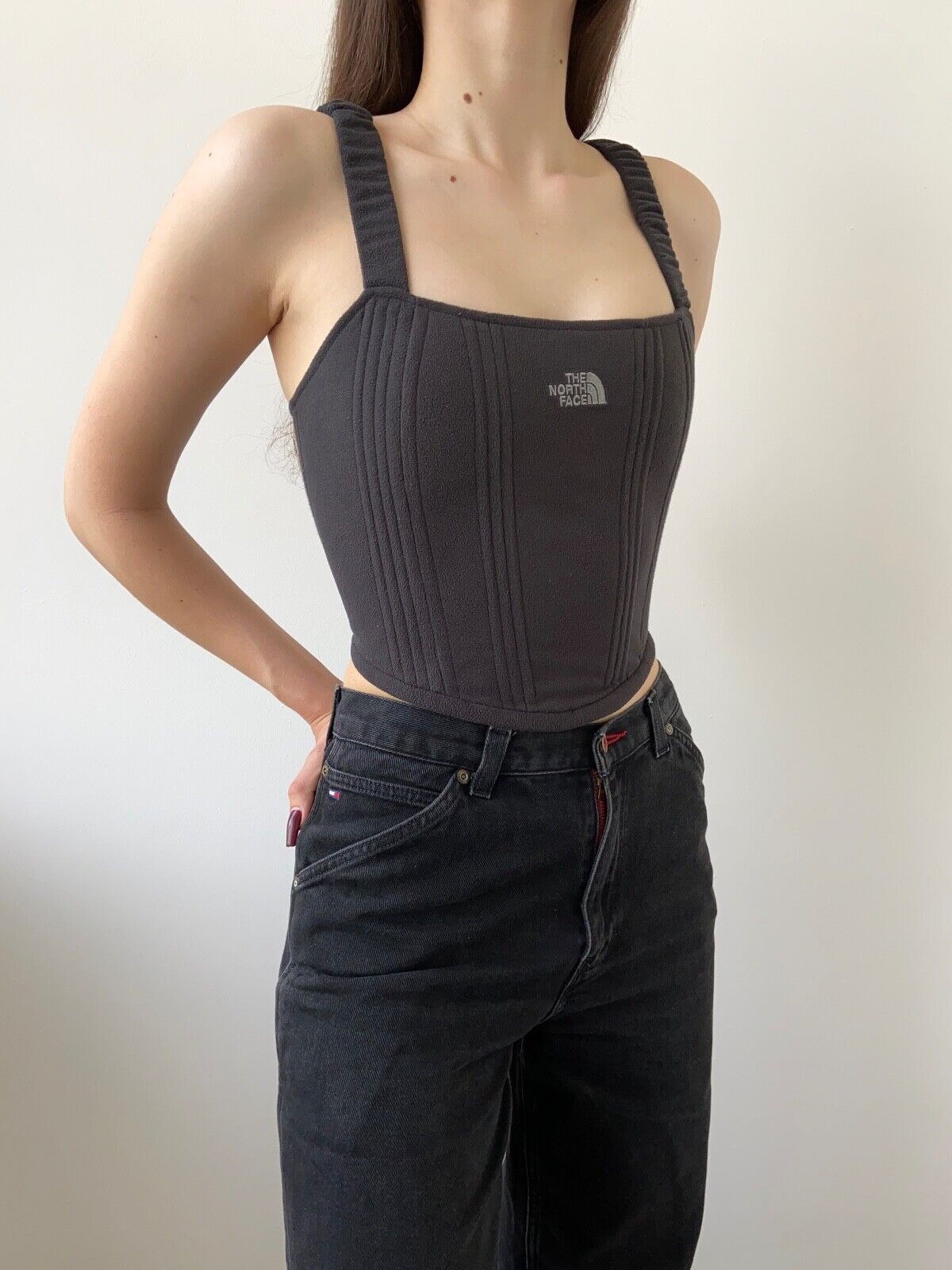 Handmade Handmade The North Face Black Fleece Women's Crop Top Corset Size S / US 4 / IT 40 - 9 Thumbnail