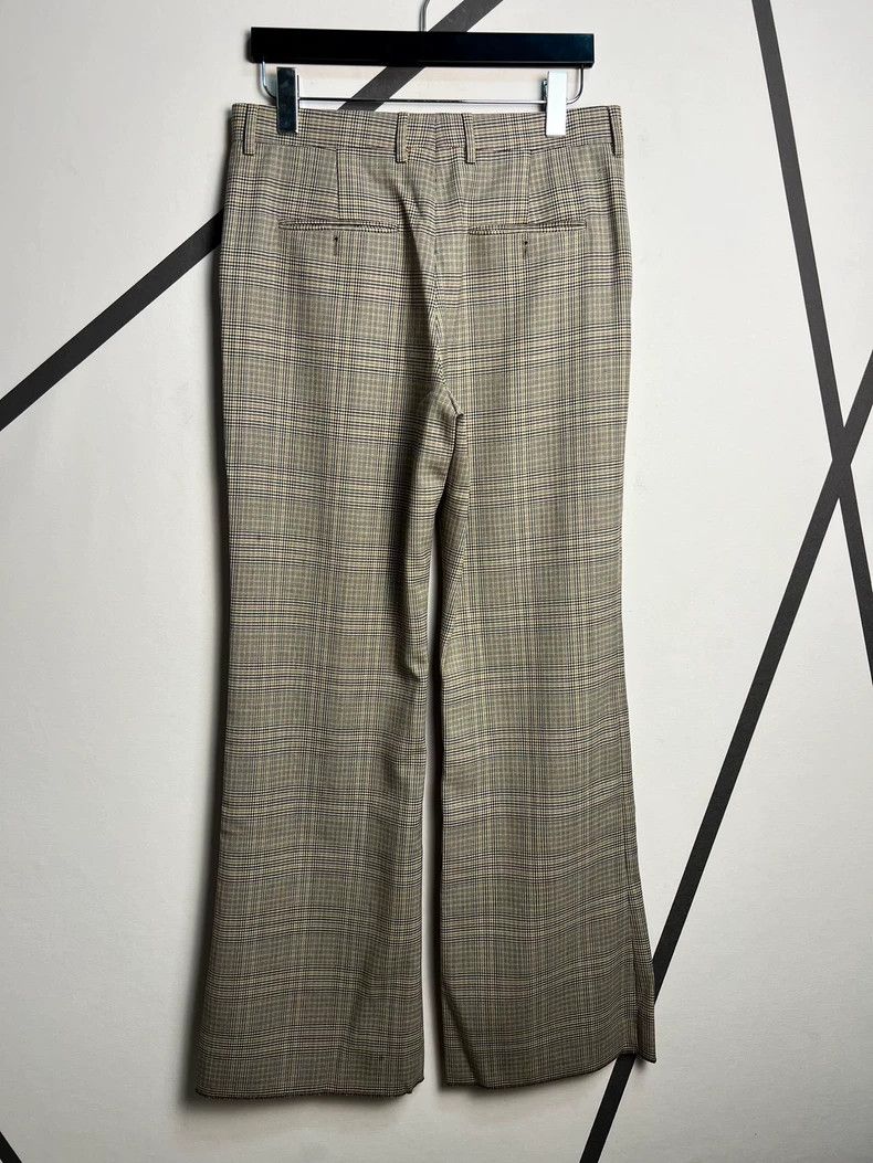 Celine CELINE Camel houndstooth wool micro-trumpet trousers Size 32" / US 10 / IT 46 - 2 Thumbnail