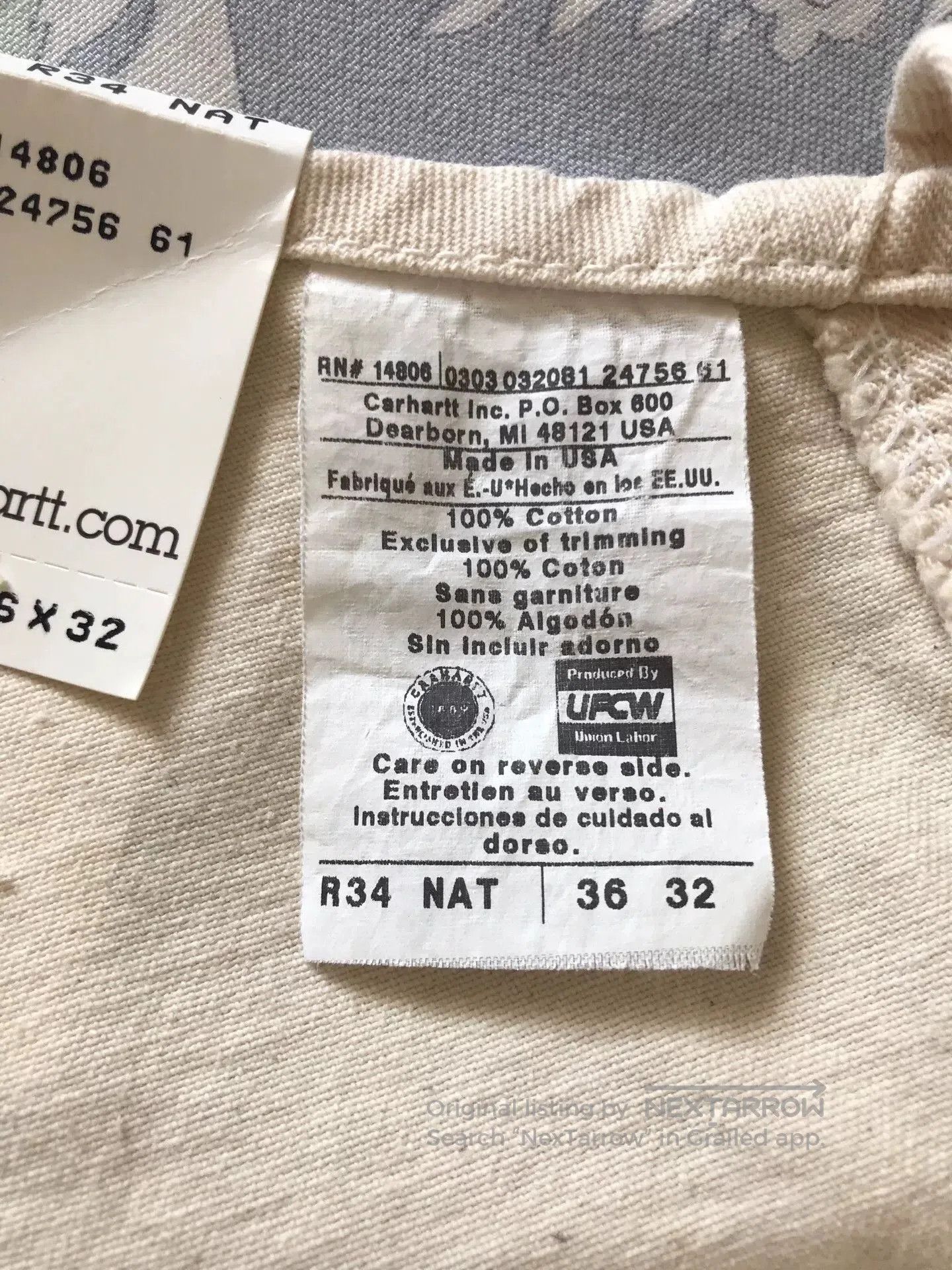 Carhartt Carhartt R34 NAT Overalls W36L32. Size US 36 / EU 52 - 9 Thumbnail