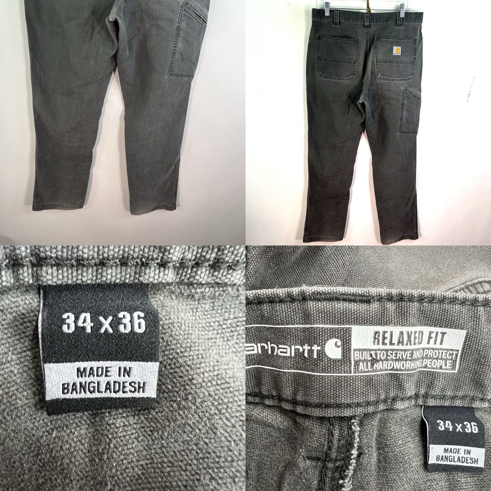 Carhartt Carhartt Cargo Pant - Rugged Flex Relaxed Fit BN2291 - Men - Size 34 - Gray Canvas Pant - 5-Pocket Cargo Jeans - Straight Leg - Zip Closure Size US 34 / EU 50 - 8 Thumbnail