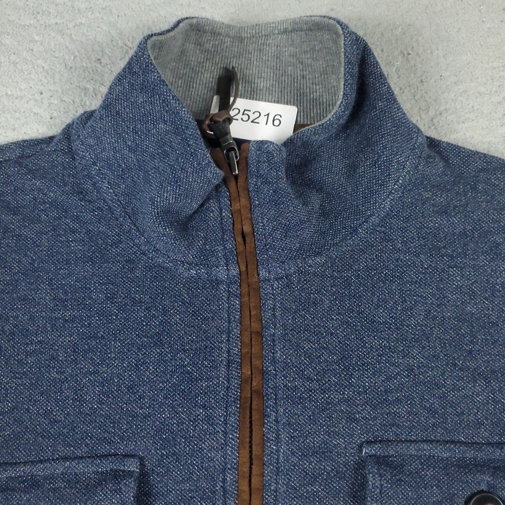 Tommy Hilfiger Mens Tommy Hilfiger Large XL Blue Elbow Patch Sweater 1/4 Zip Pullover Size US L / EU 52-54 / 3 - 2 Thumbnail