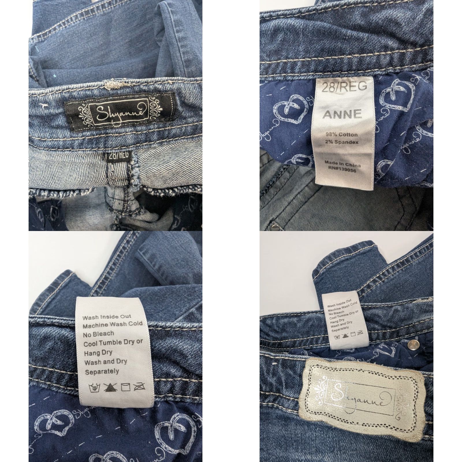 Vintage Shyanne Jeans Womens Bootcut Denim 28 Low Rise Embroidery Pocket Flap Button Zipper Blue Cotton Blend Size 28" / US 6 / IT 42 - 9 Thumbnail