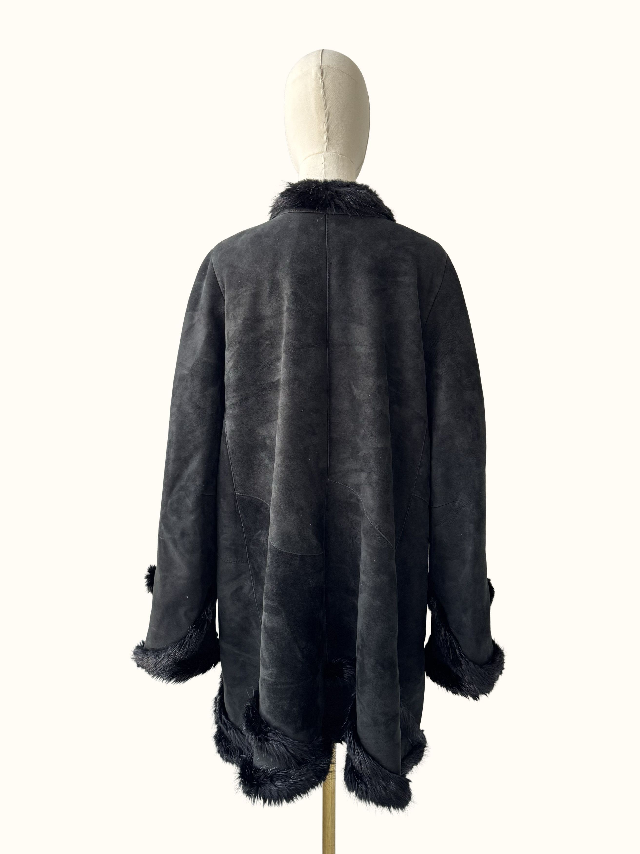 Vintage Vintage Real Shearling Coat (B550) Size L / US 10 / IT 46 - 4 Thumbnail