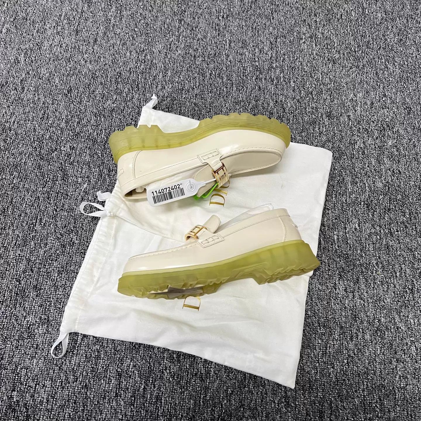 Dior DiorSloganLogoWhite&GoldCrystalSoleLoafer37.598New Size US 7 / IT 37 - 4 Thumbnail