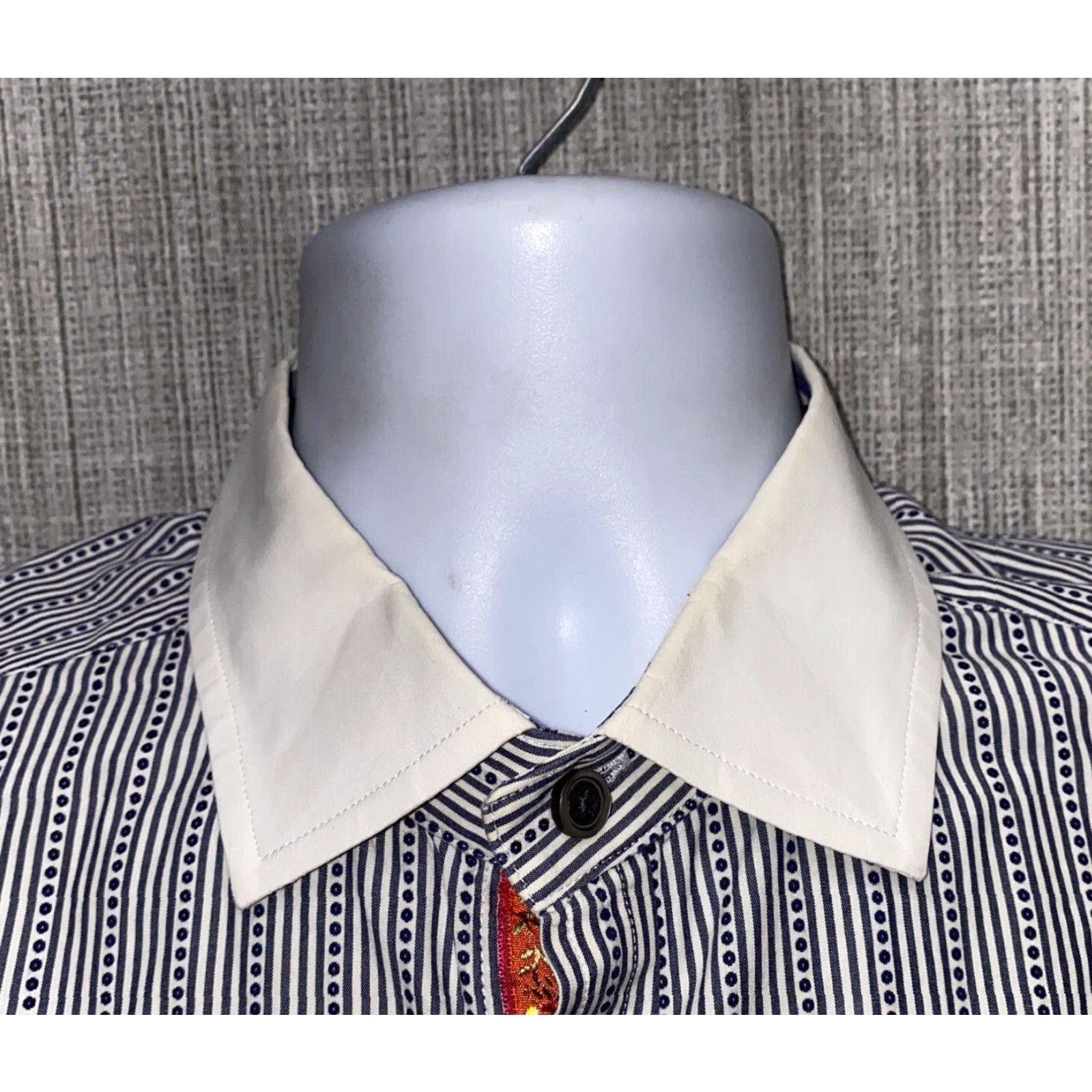 Robert Graham Robert Graham Mens Long Sleeve Button Down Collared Shirt Gray/White XL Size US XL / EU 56 / 4 - 3 Thumbnail