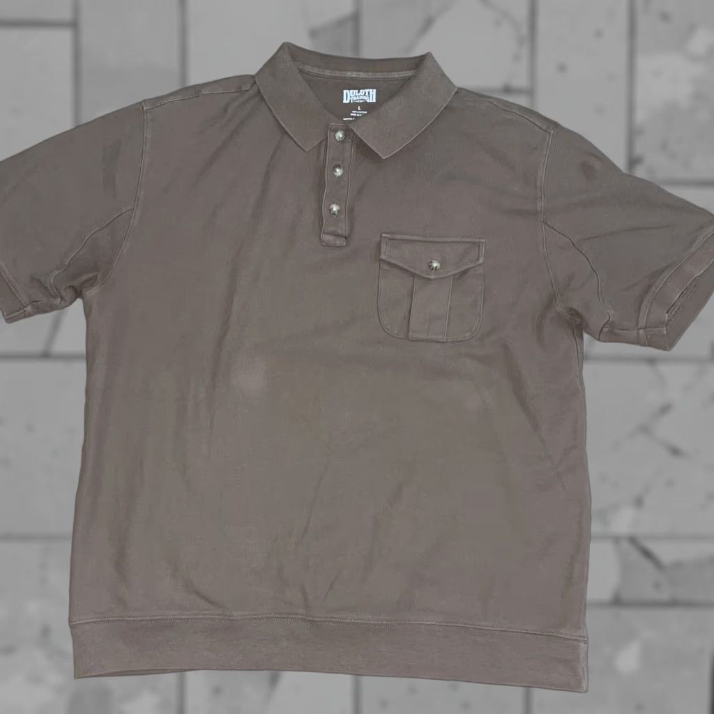 Vintage Duluth Trading Co. Brown Pocket Tee Half Button Up Men’s L Shirt Short Sleeve Pocket Tee Button-Up Mens L Brown Size US L / EU 52-54 / 3 - 1 Thumbnail