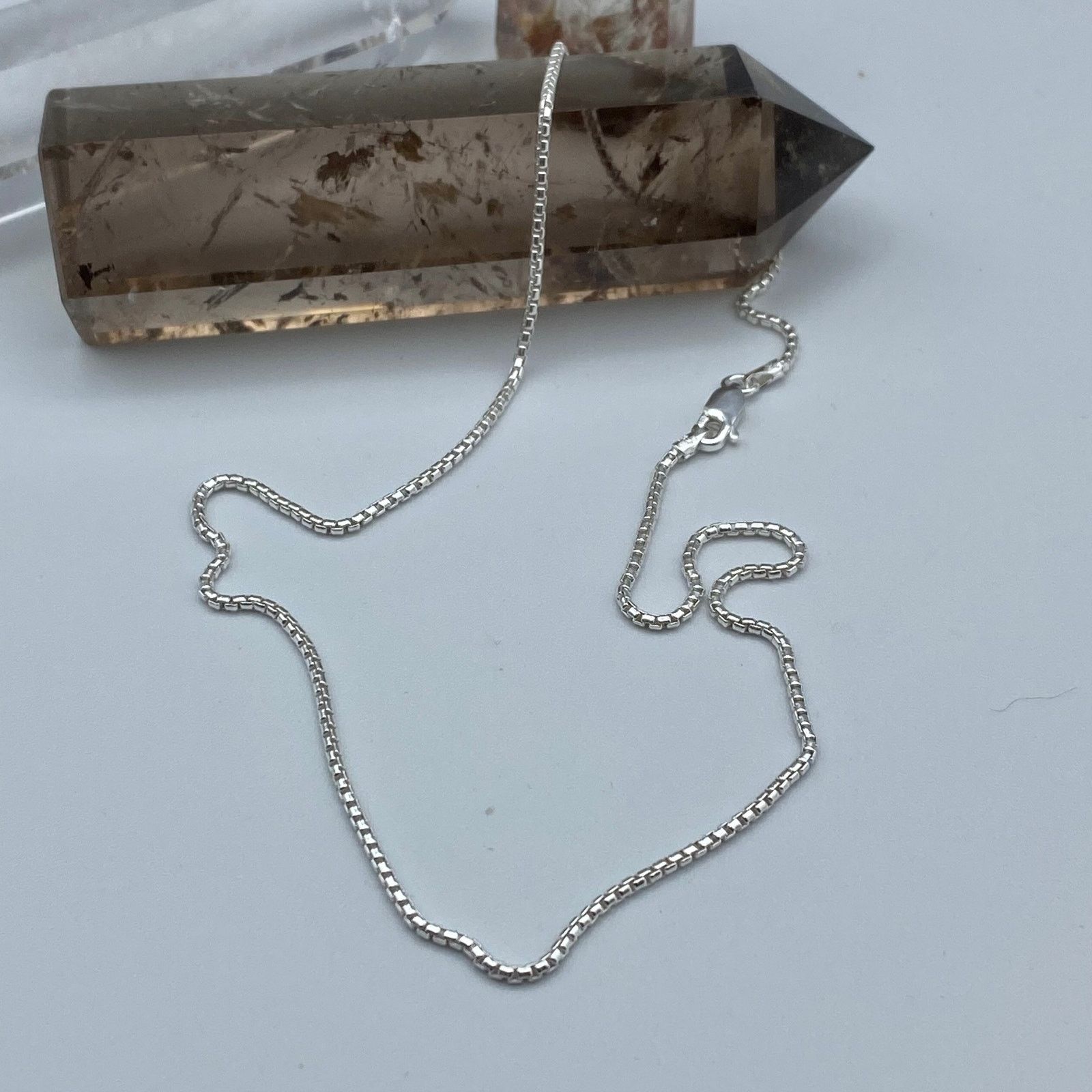The Unbranded Brand Sterling Silver Round Italian Box Chain 16" Size ONE SIZE - 2 Thumbnail