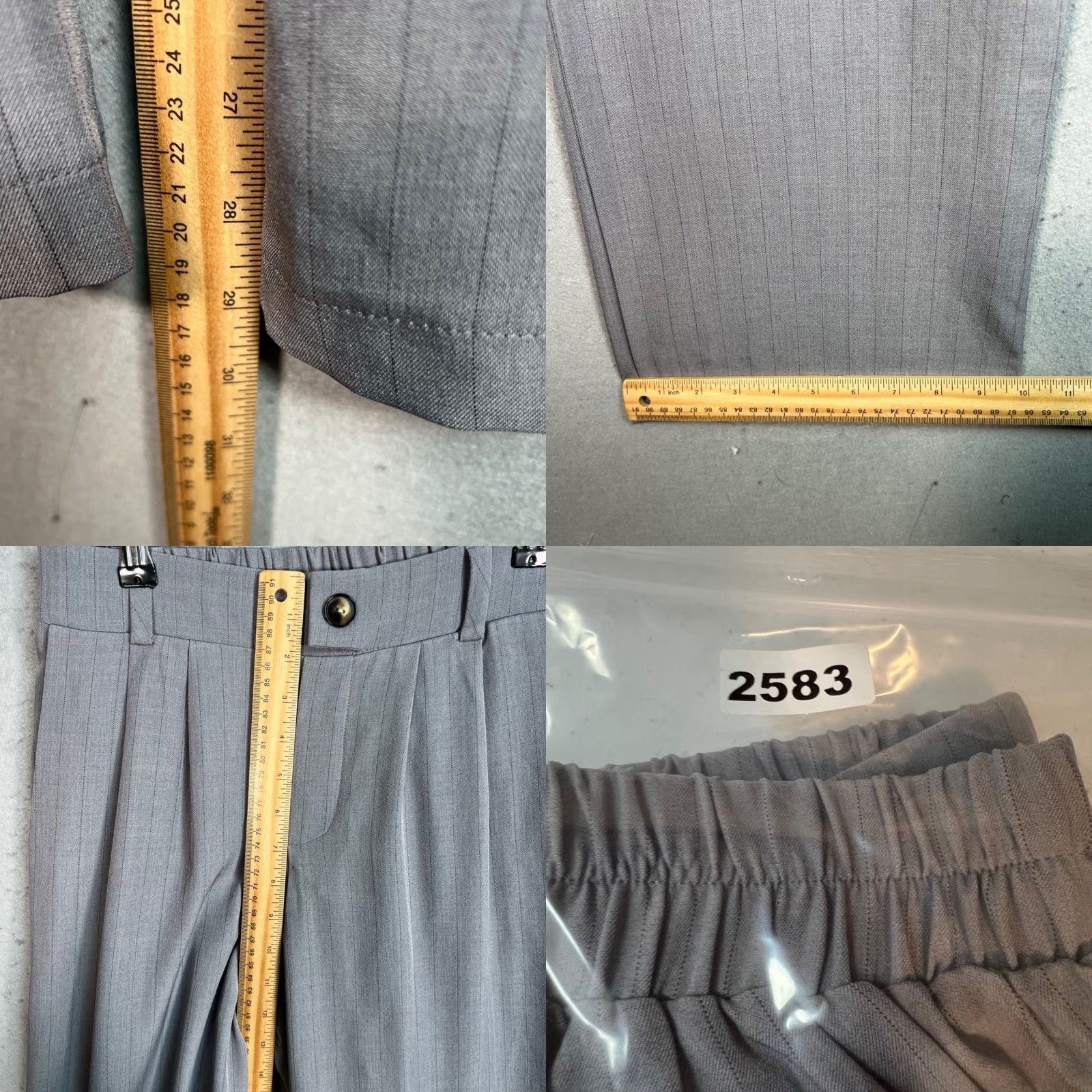 Vintage Tullea Womens Size Medium Gray Pleated Wide-Leg Pants Size 32" / US 10 / IT 46 - 8 Thumbnail