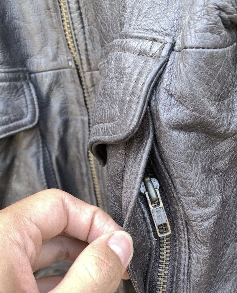 Vintage Vintage 90s Anecdote USA Leather Flight Jacket A-2 Bomber Size US M / EU 48-50 / 2 - 7 Thumbnail