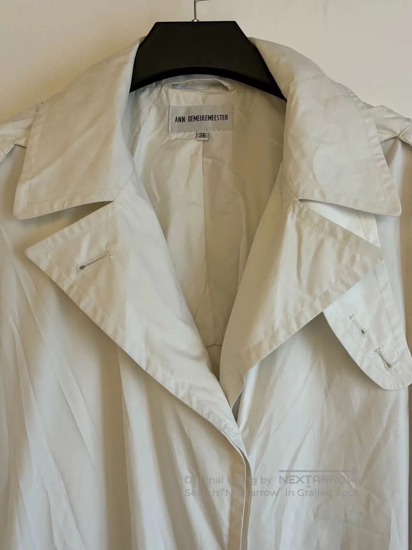 Ann Demeulemeester elegant detachable collar trench coat. Size S / US 4 / IT 40 - 3 Thumbnail