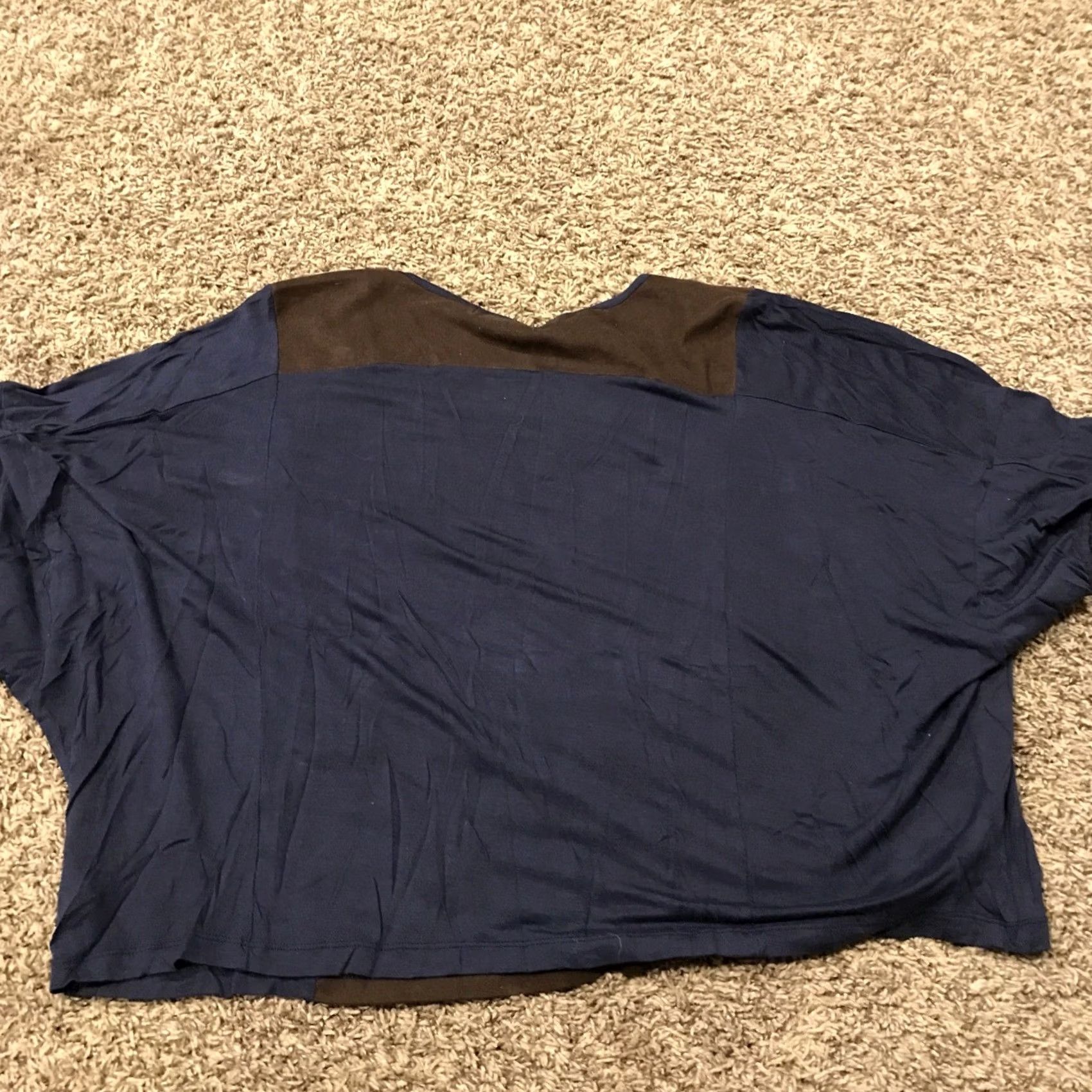 Forever 21 FOREVER 21 Womens M Navy Blue Brown Top Polyester Size M / US 6-8 / IT 42-44 - 4 Thumbnail