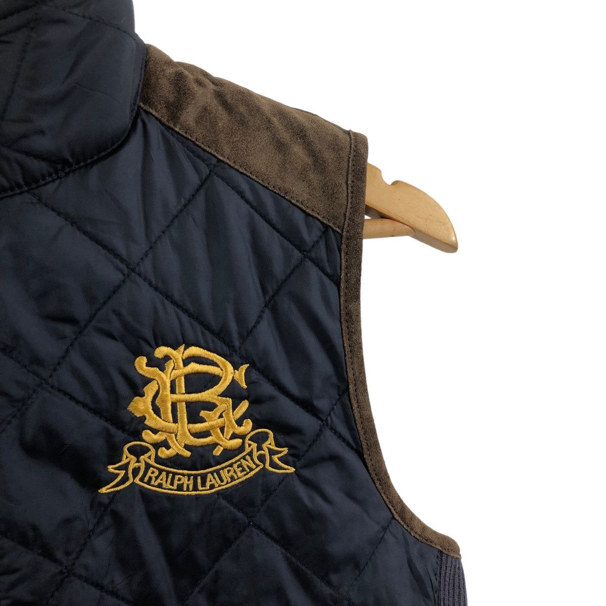 Vintage RALPH LAUREN Quilted Vest Sleeveless Embroidered