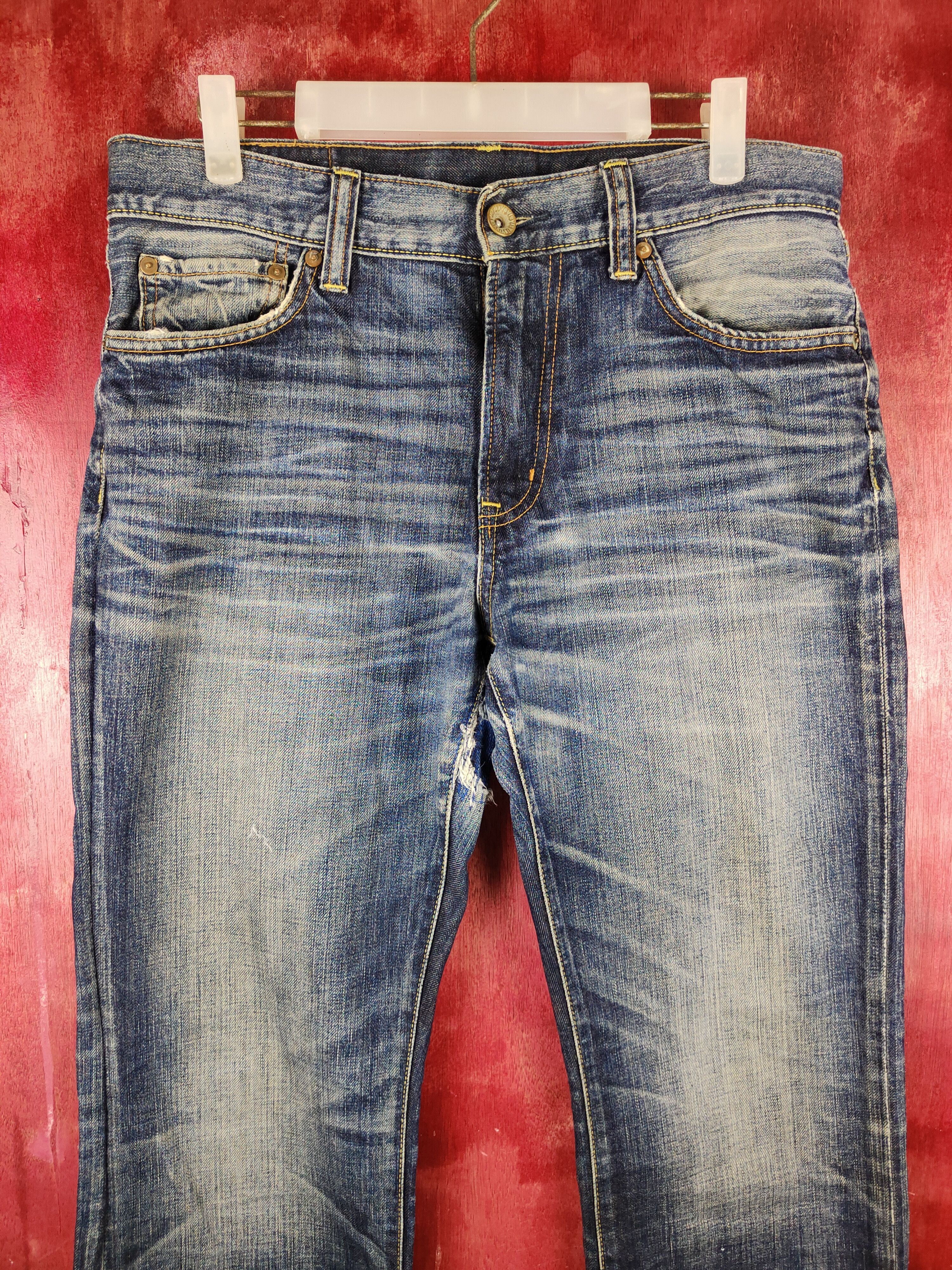 Japanese Brand DL Uniqlo Blue japan vintage distressed Denim Pants #S1261 Size US 32 / EU 48 - 2 Thumbnail