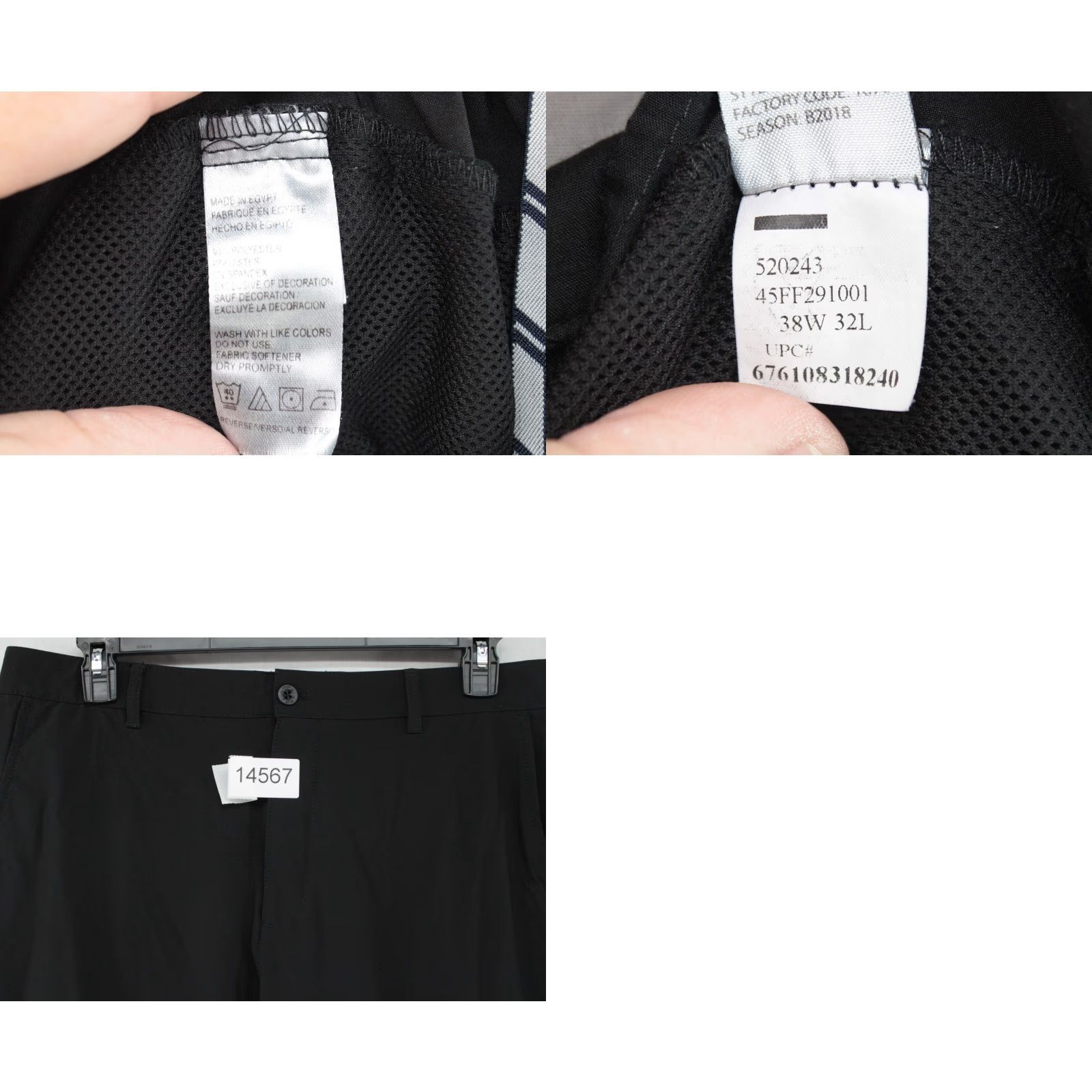Izod VINTAGE IZOD Swing Flex Golf Pant Mens 38X32 Black Performance Straight Leg Flat Front Size US 38 / EU 54 - 8 Thumbnail