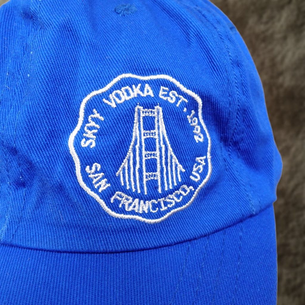 Vintage SKYY VODKA PROMO BLUE ADJUSTABLE STRAPBACK BASEBALL HAT CAP C Size ONE SIZE - 1 Thumbnail