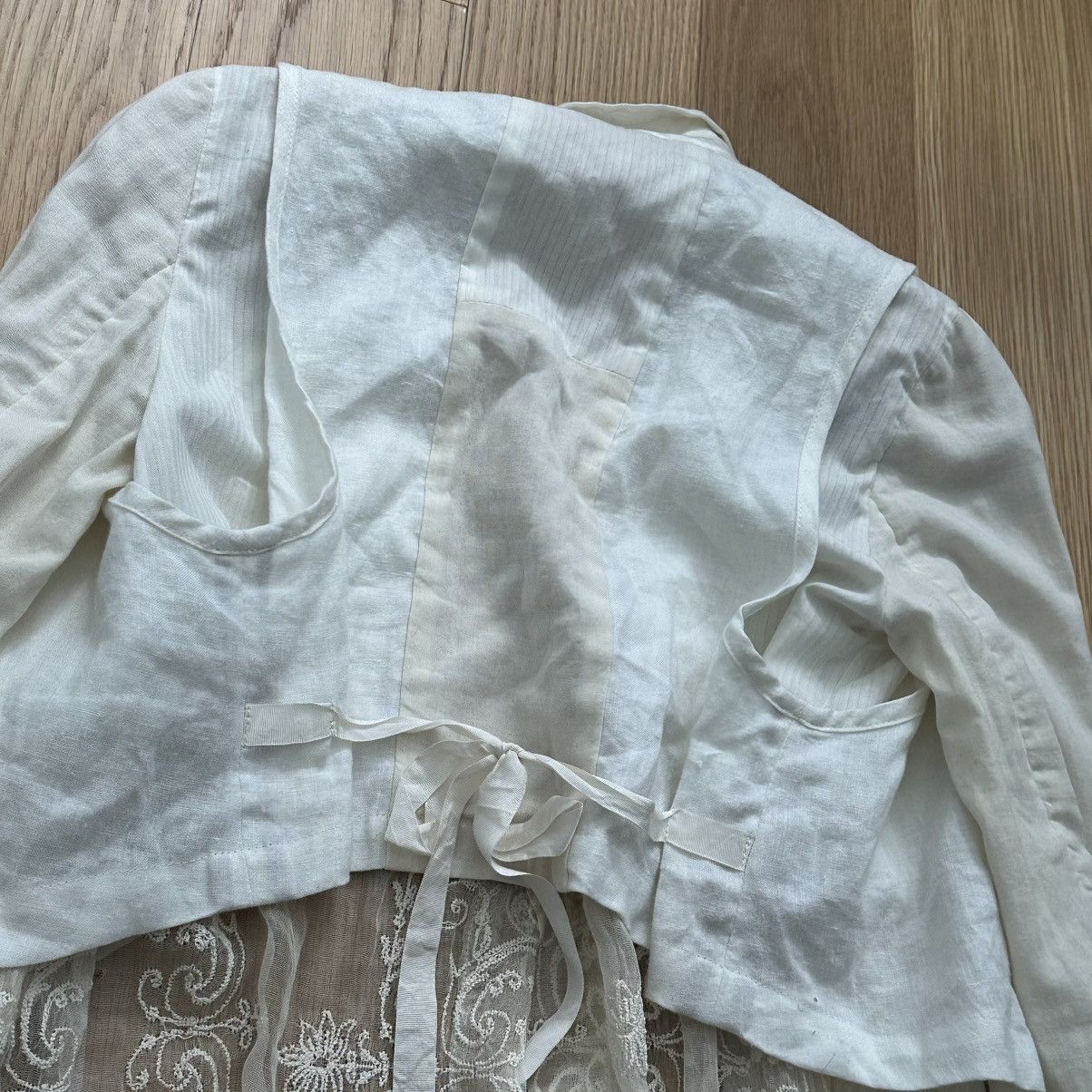 Ann Demeulemeester Ann Demeulemeester Off-White Cropped Lace Blazer Size XS / US 0-2 / IT 36-38 - 6 Thumbnail