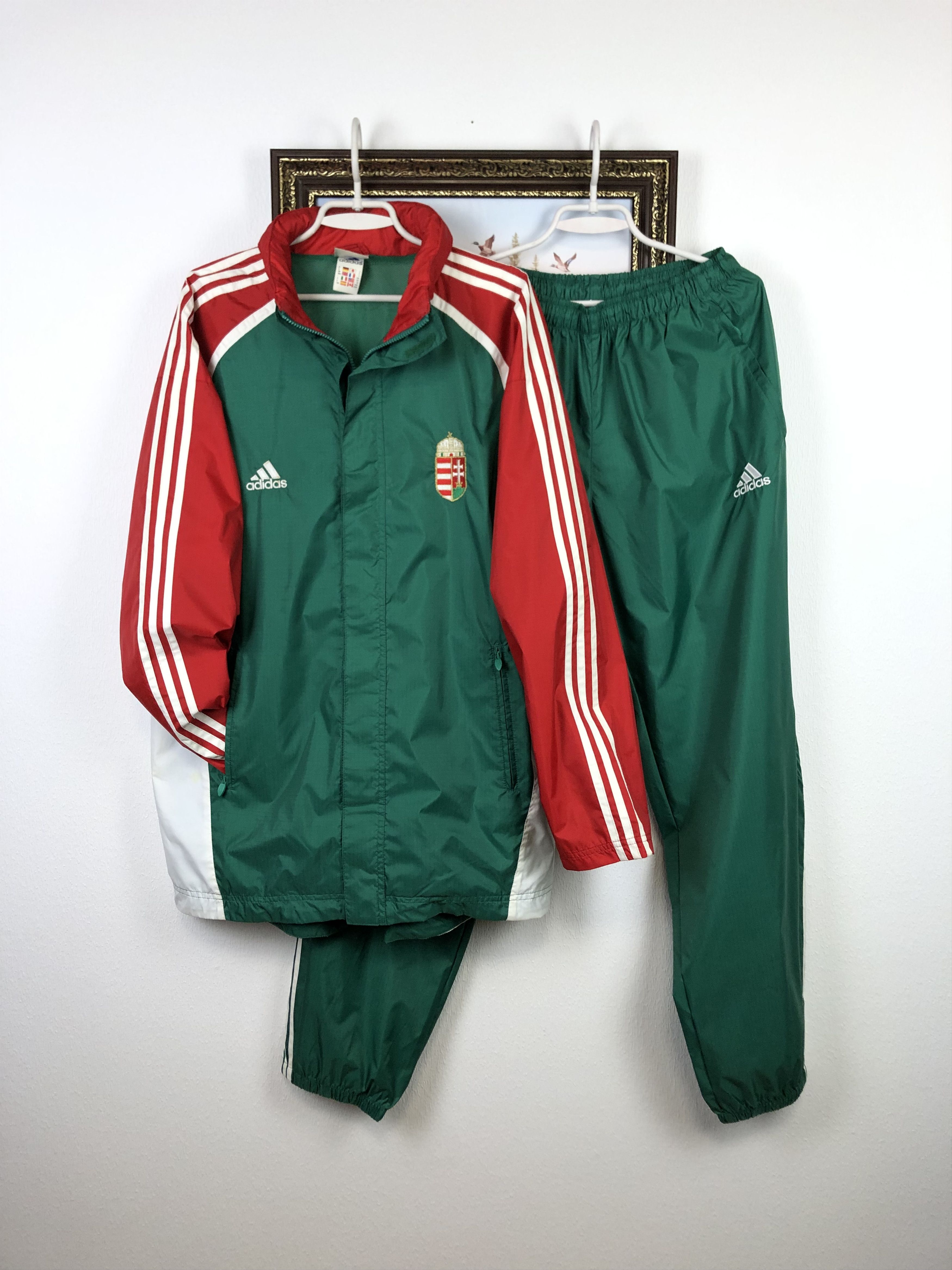 Adidas Vintage Hungary Football Set Suit Windbreaker Jacket Pants Size US M / EU 48-50 / 2 - 1 Thumbnail
