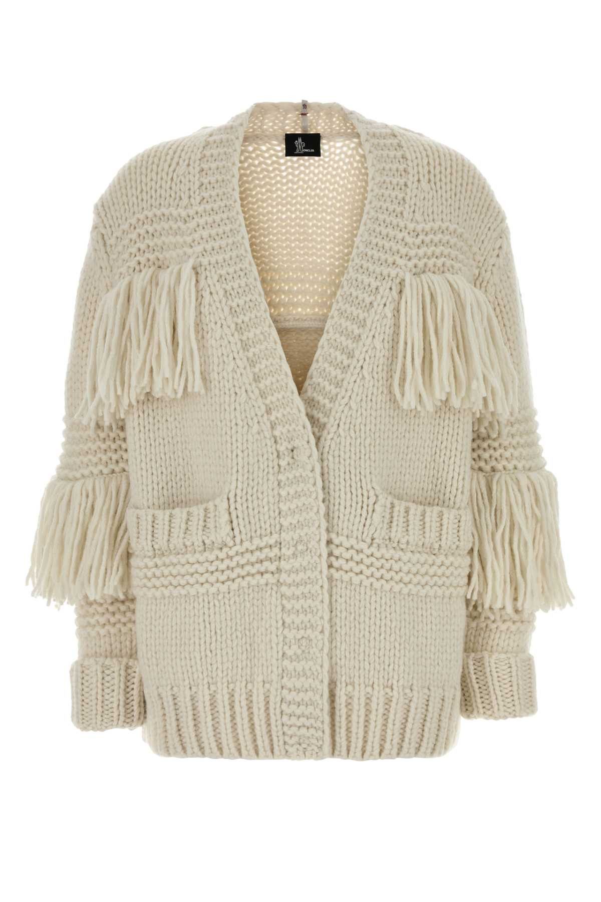 Moncler Grenoble Ivory Crochet Oversize Cardigan Size M / US 6-8 / IT 42-44 - 1 Thumbnail